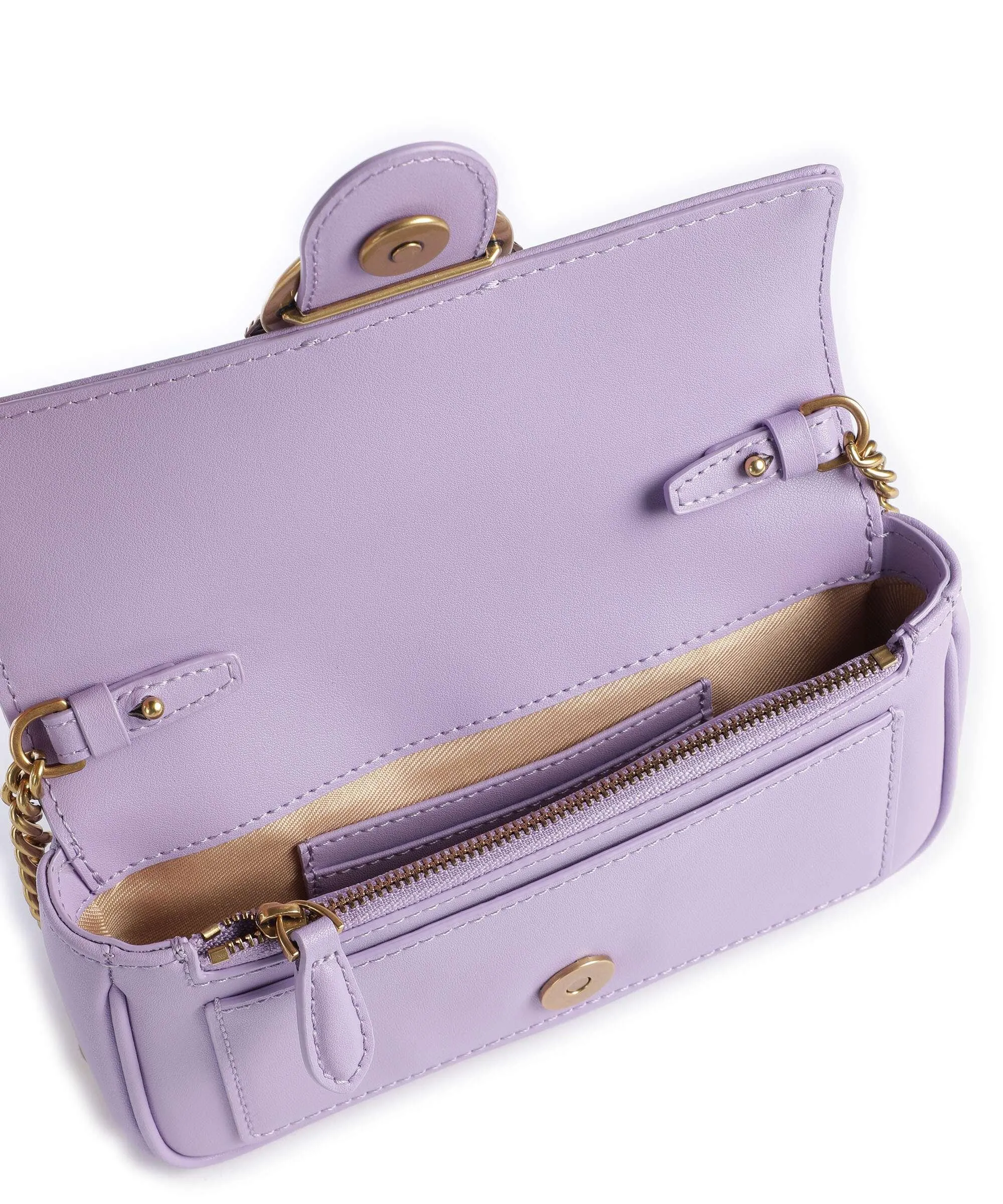  Pinko Love One Borsa a tracolla pelle a grana fine viola  