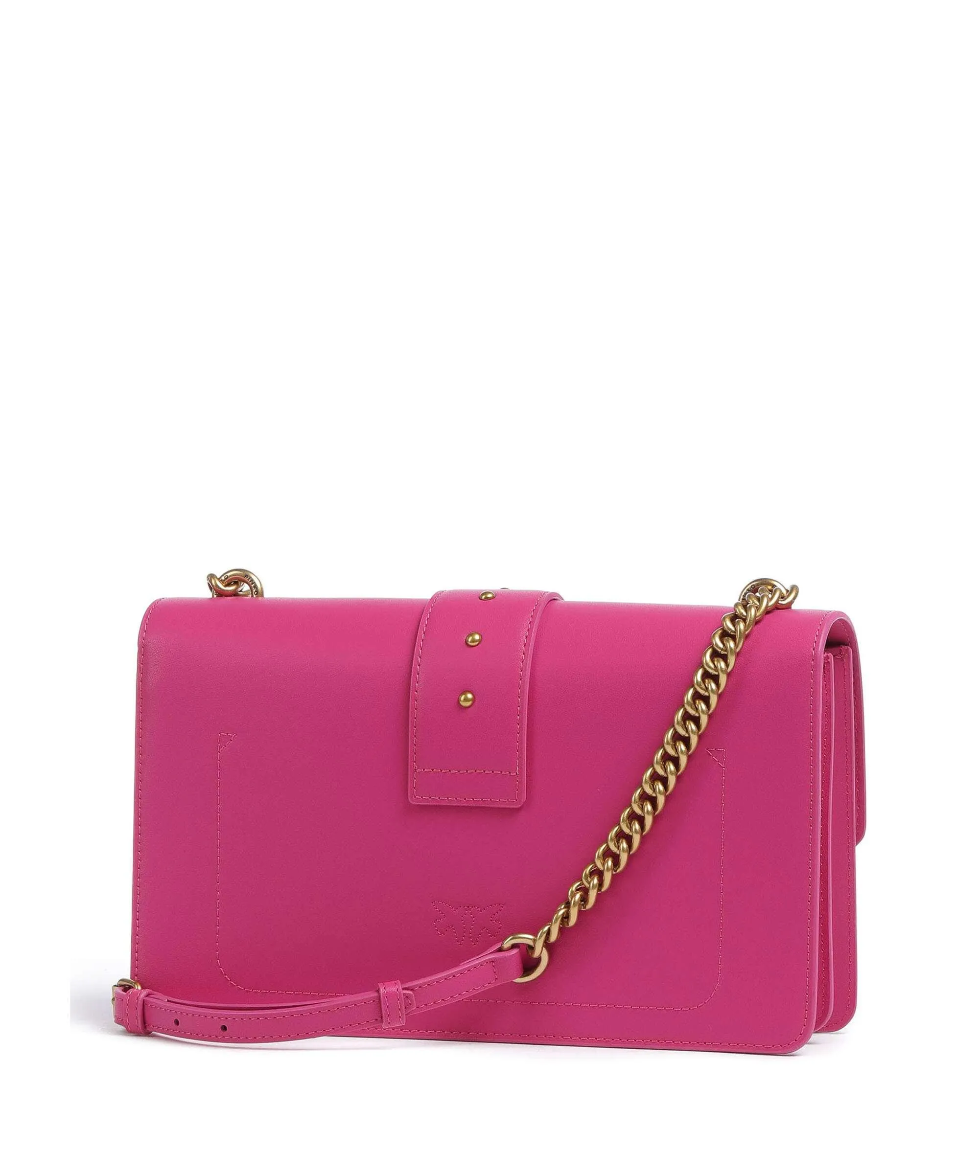  Pinko Love One Classic Borsa a tracolla pelle di vacchetta finemente grana pink  