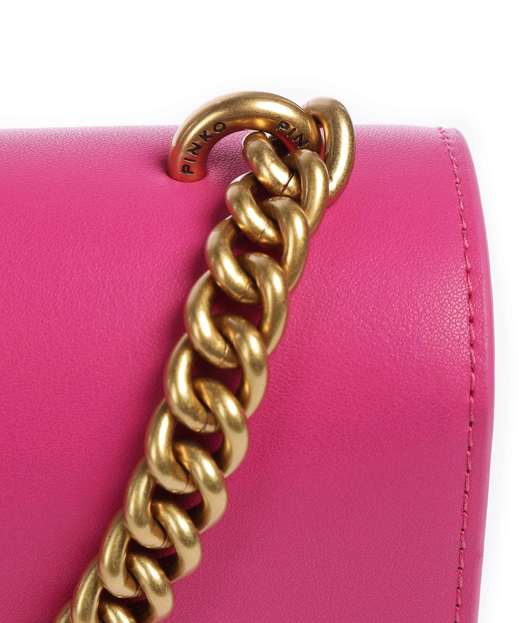  Pinko Love One Classic Borsa a tracolla pelle di vacchetta finemente grana pink  