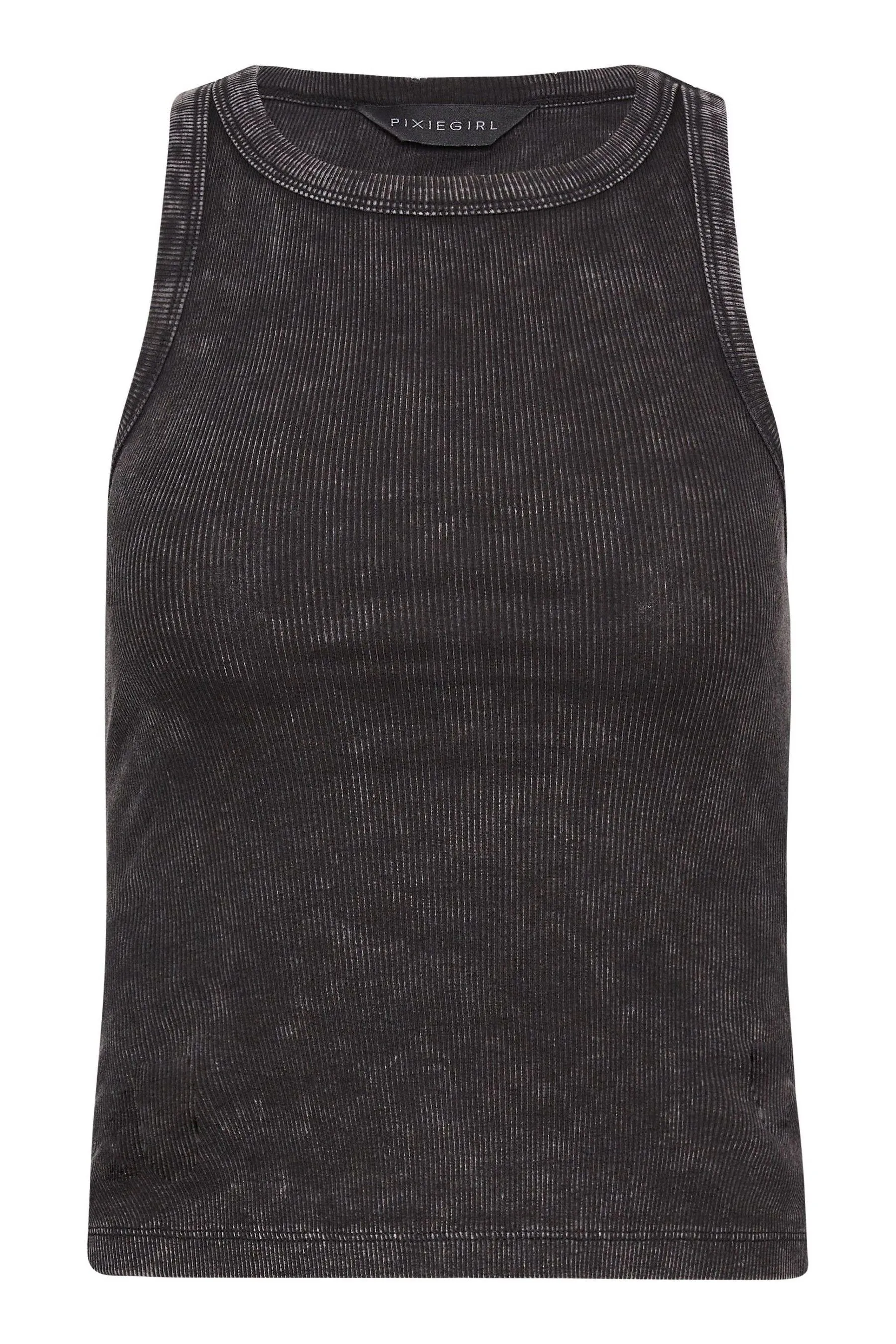 PixieGirl Petite - Top 2 Confezione tinta unita lavaggio acido e Nero