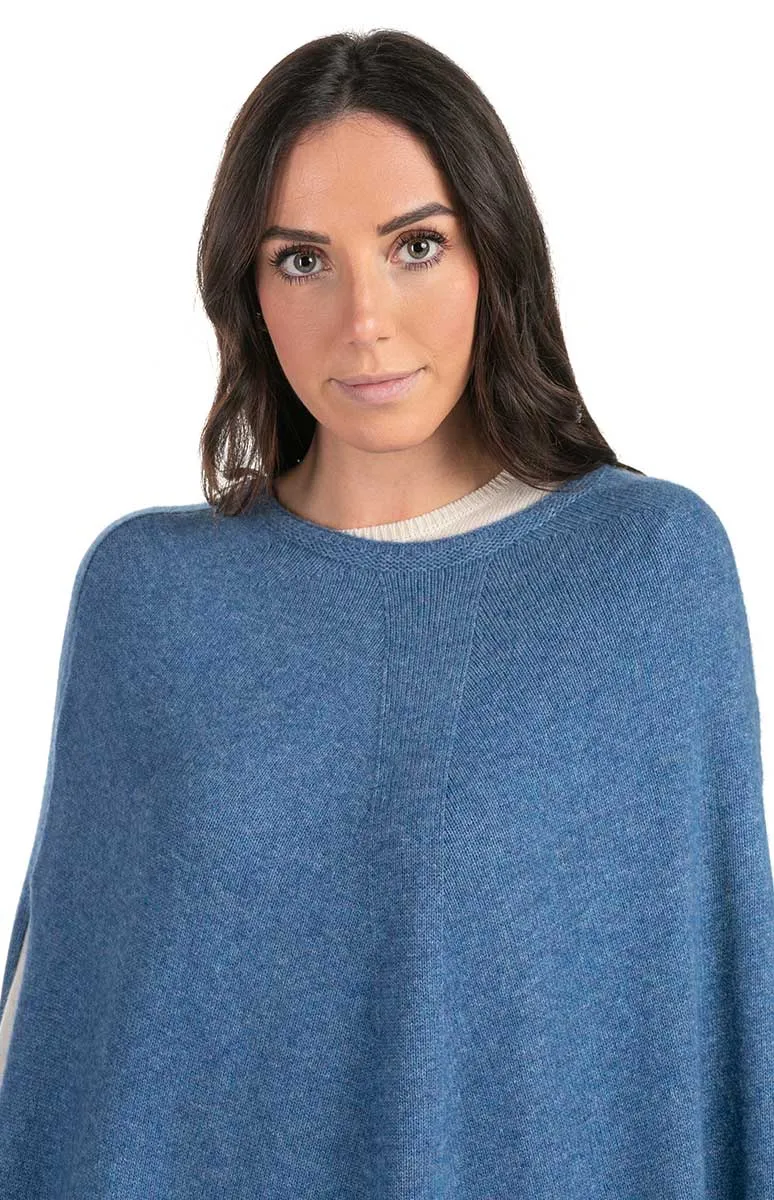 Poncho con Frange in pelle