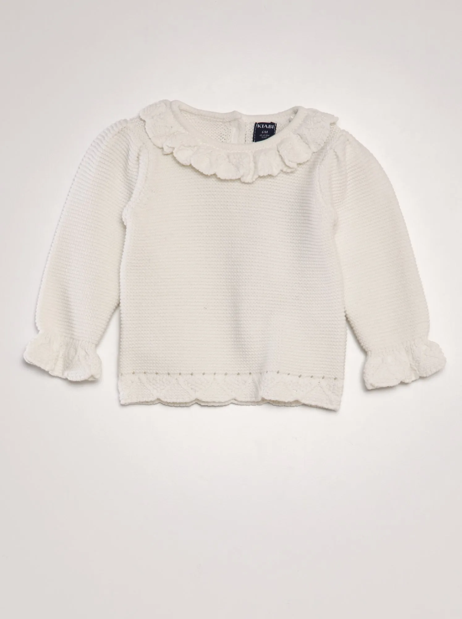 Pullover in maglia traforata - BEIGE