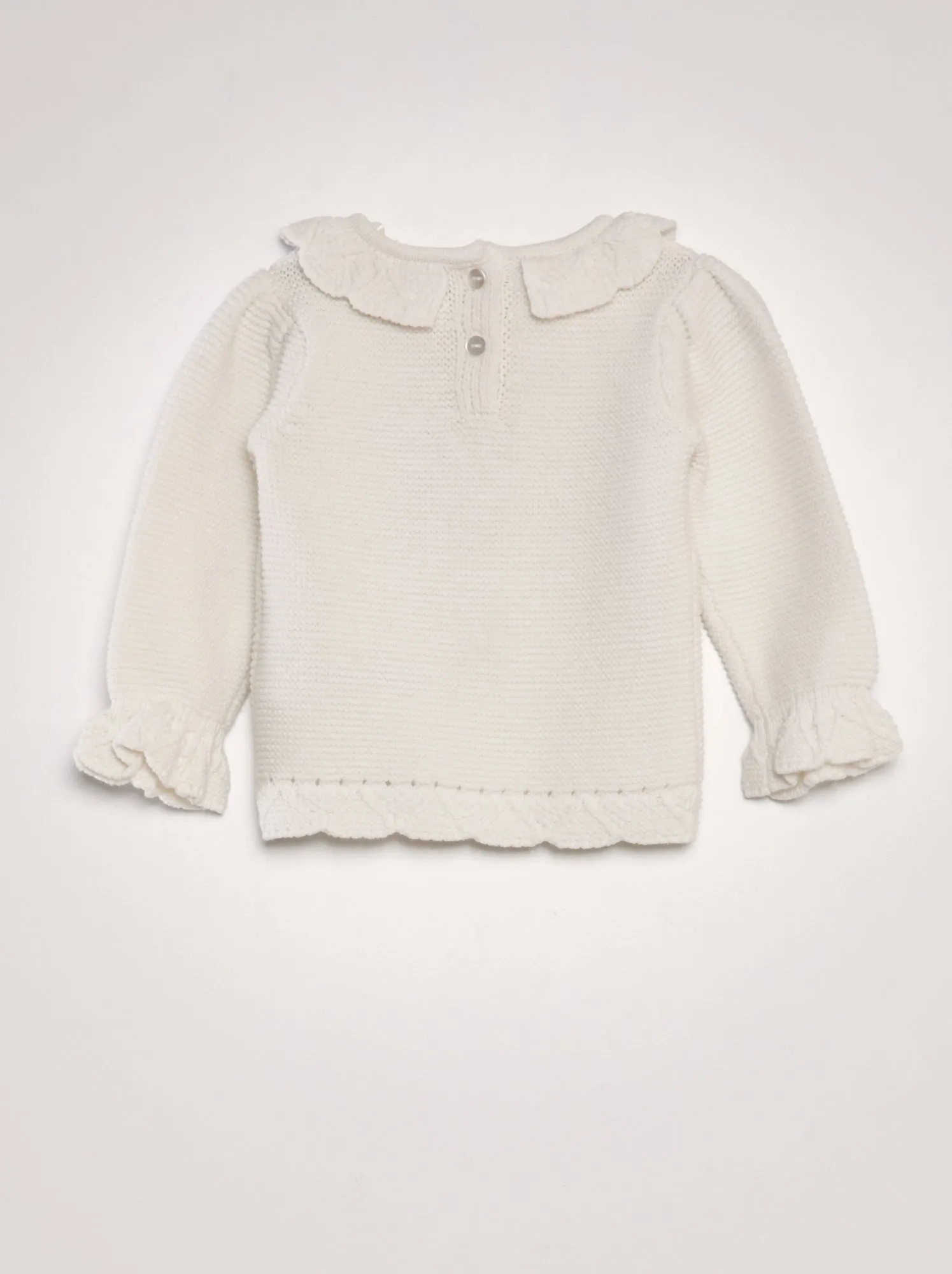 Pullover in maglia traforata - BEIGE