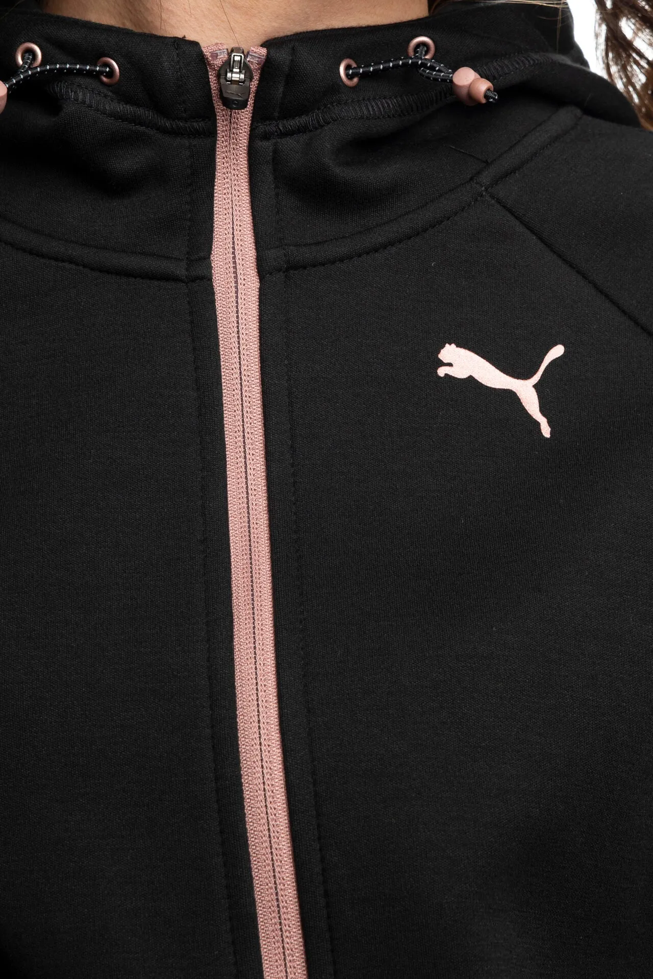 Puma Women's sweatshirt in cotton and Drycell with hood Evostripe Full-Zip Hoodie 849809 11 black