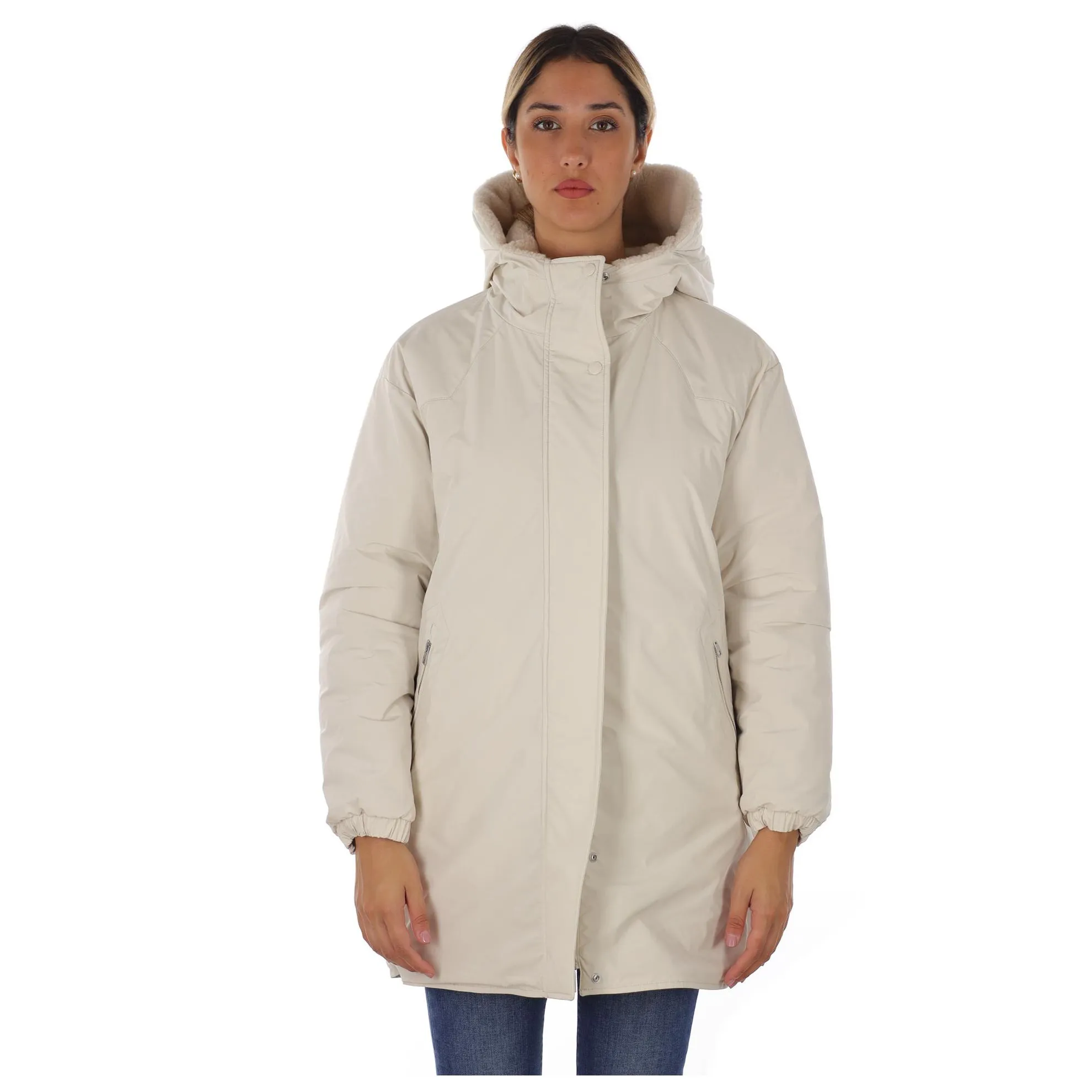 Reversible teddy parka