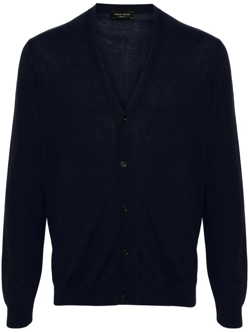   Roberto Collina  Cardigan blu in cotone  