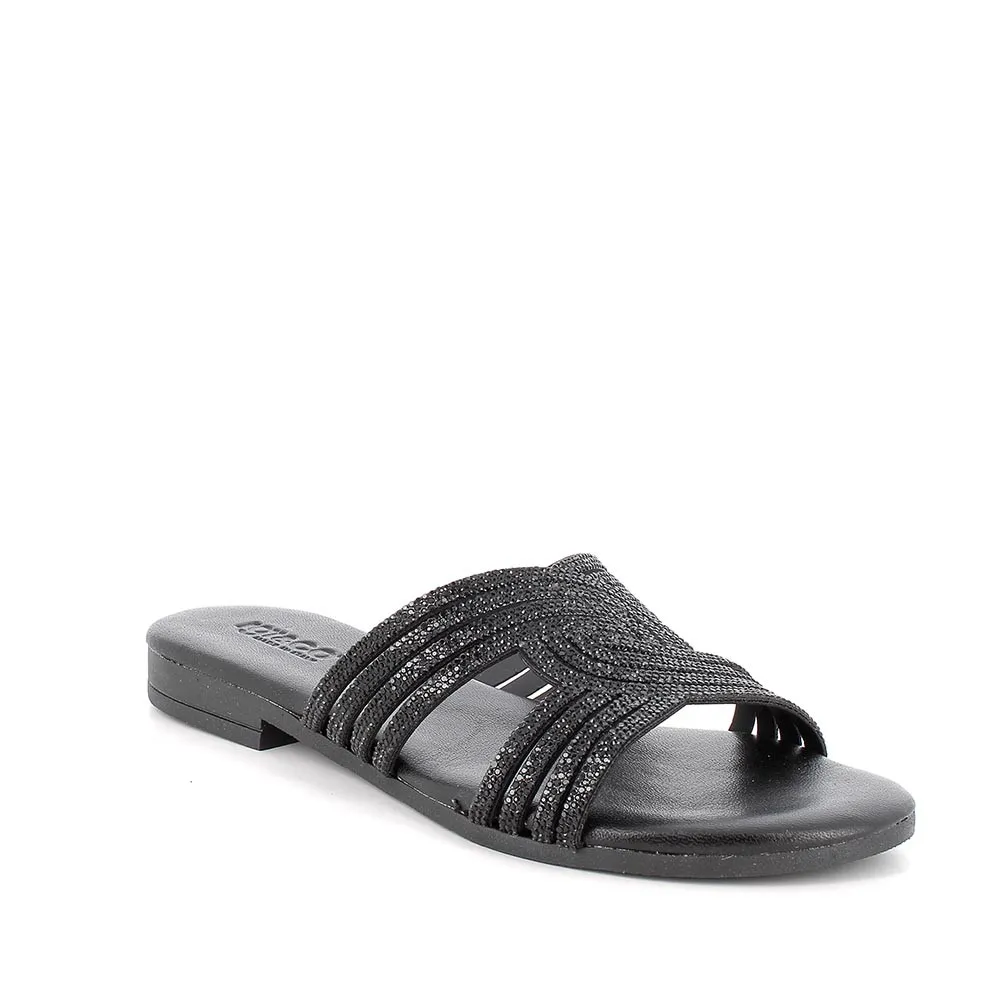 Sandali in pelle da donna nero