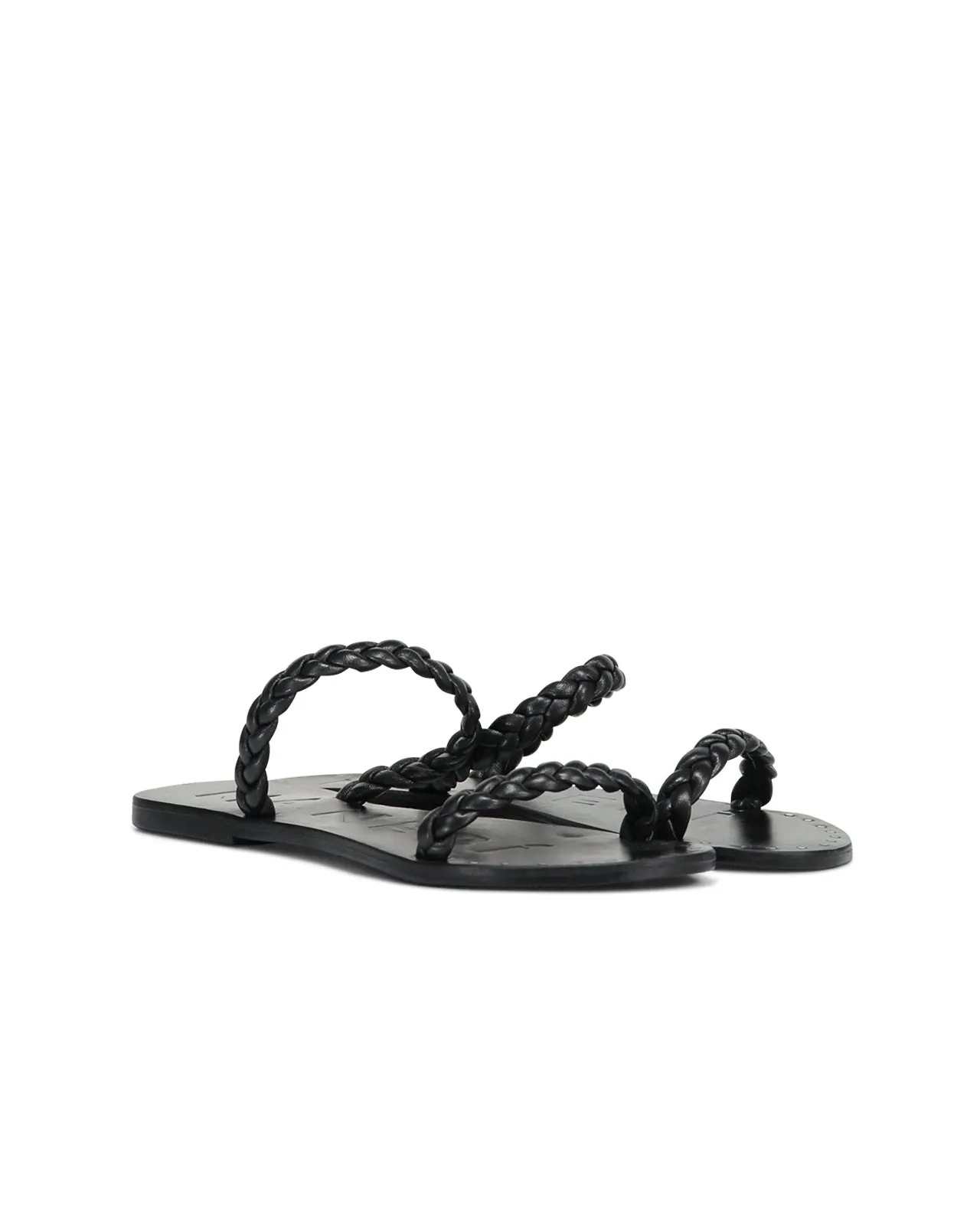 Sandalo 2 Braid Bands pelle nera