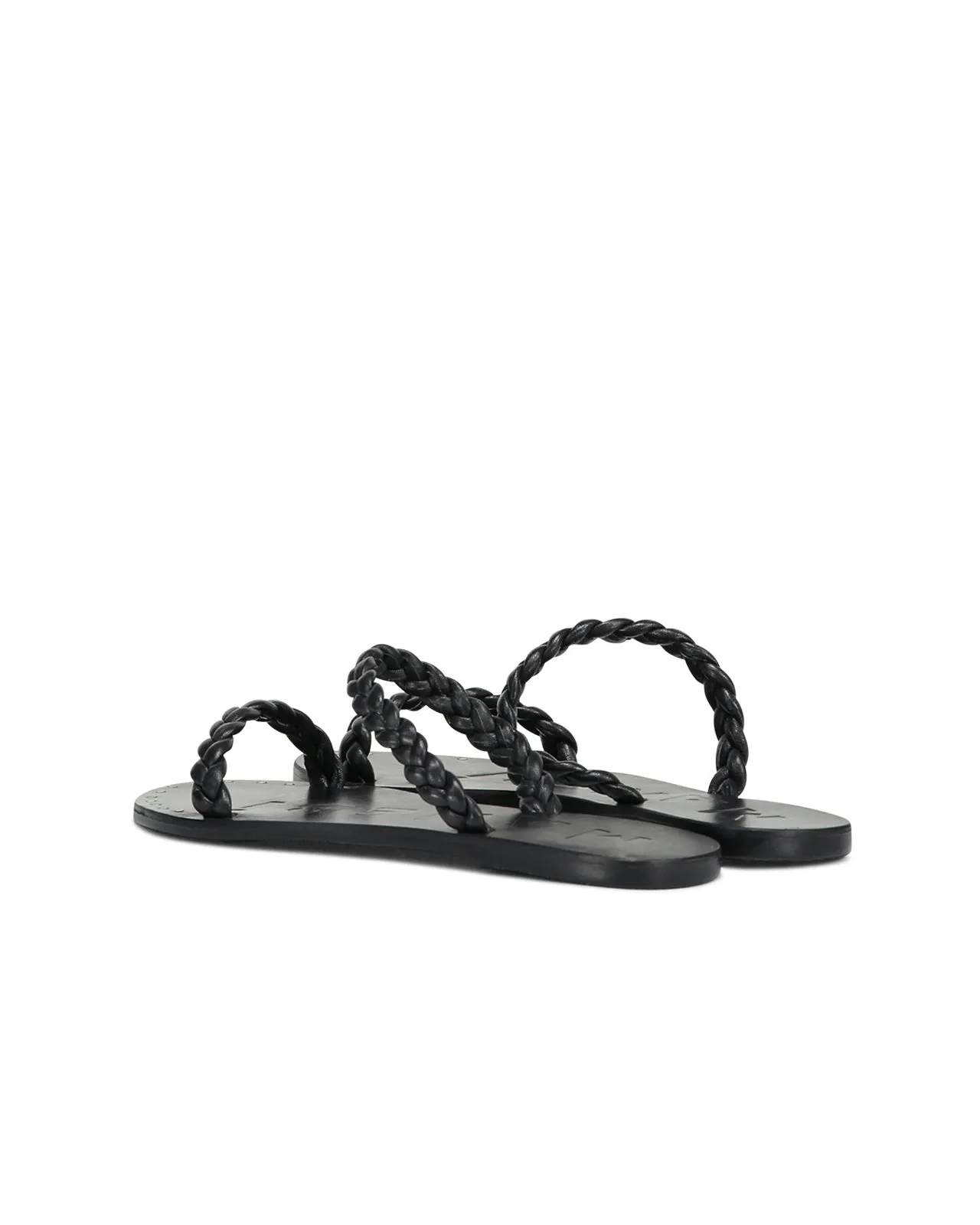 Sandalo 2 Braid Bands pelle nera