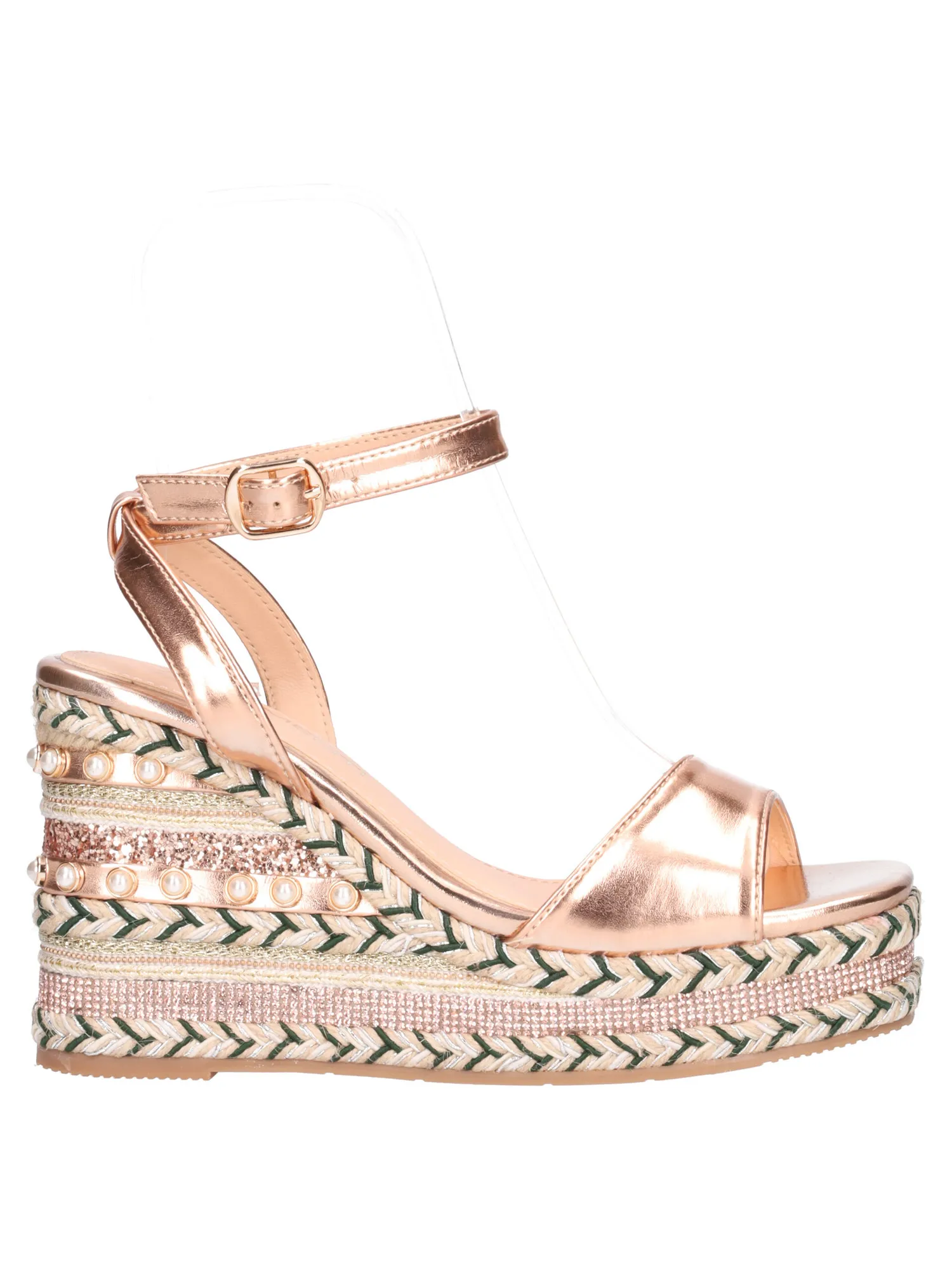Sandalo con zeppa Altrimenti da donna laminato rosa