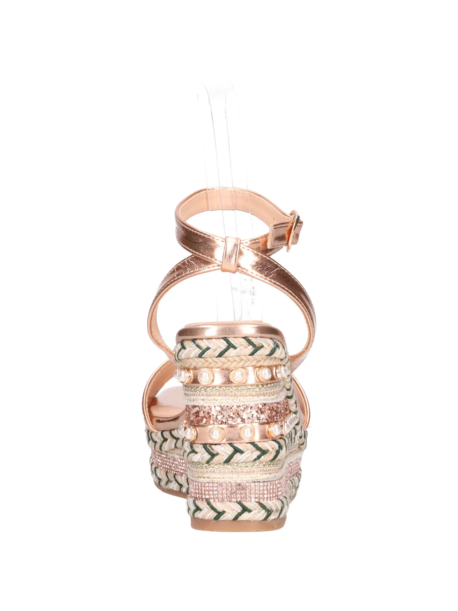 Sandalo con zeppa Altrimenti da donna laminato rosa