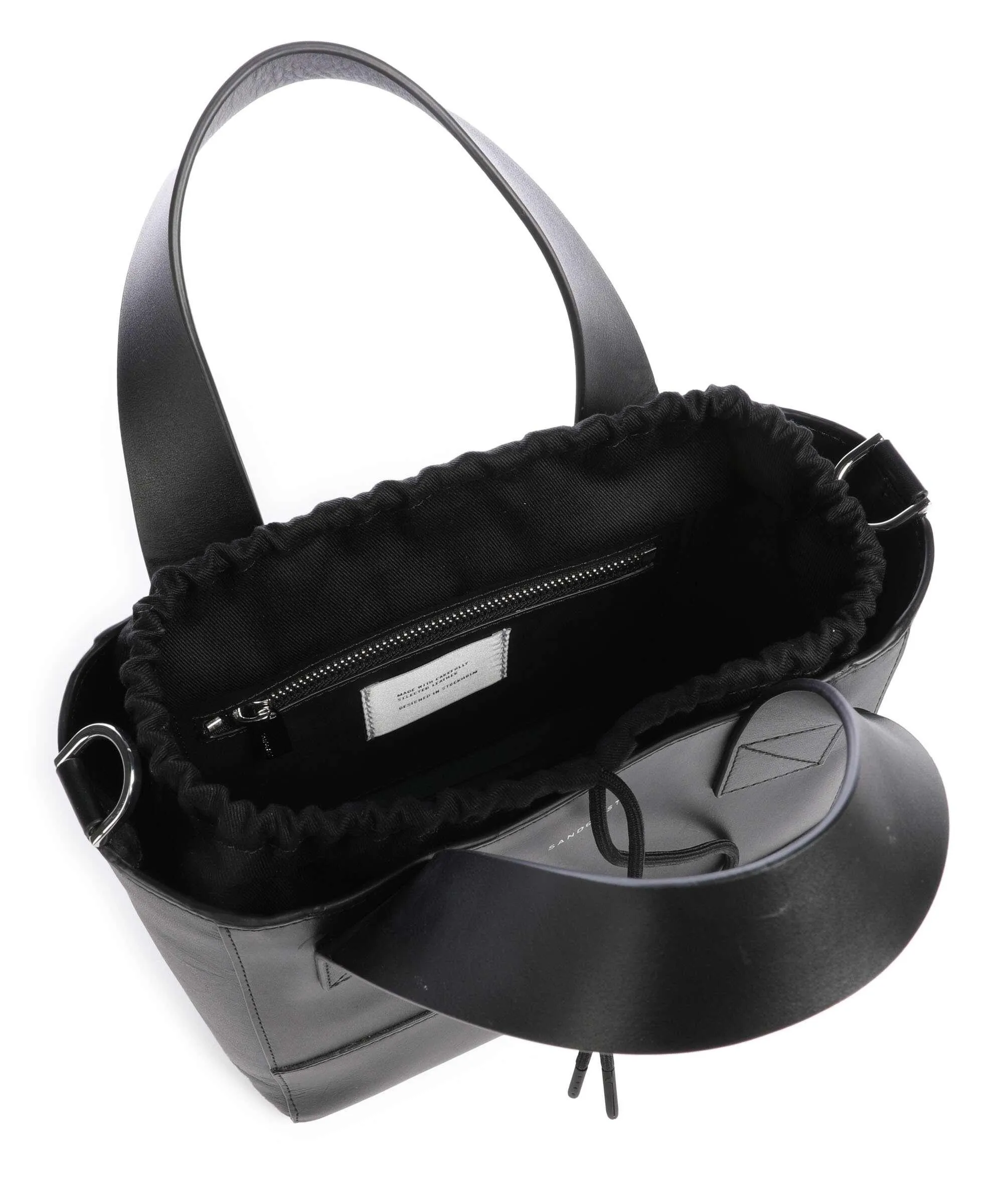  Sandqvist Leather Classics Cecilia Borsa a mano pelle a grana fine nero  