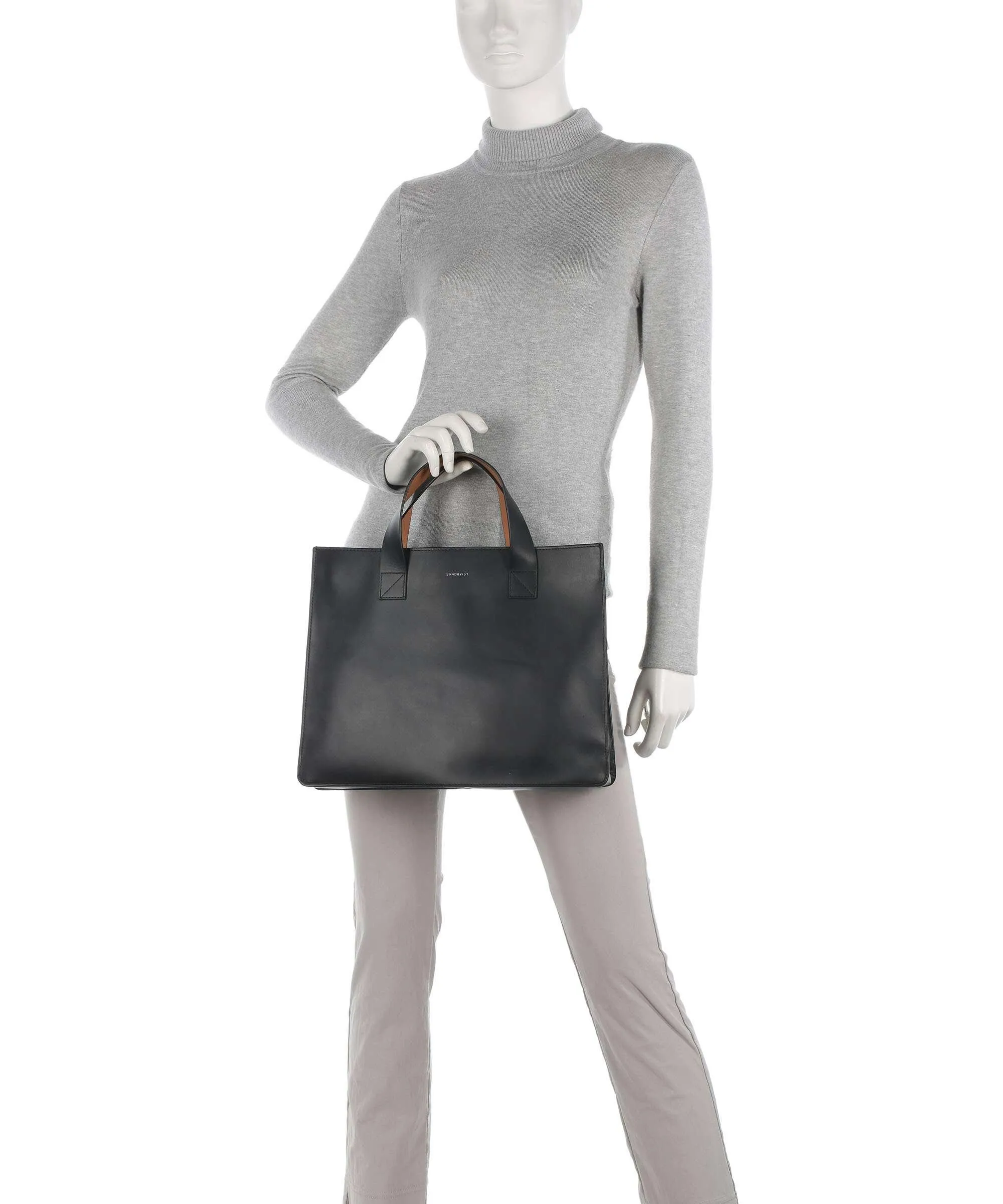  Sandqvist Leather Classics Edie Borsa a mano pelle a grana fine nero  