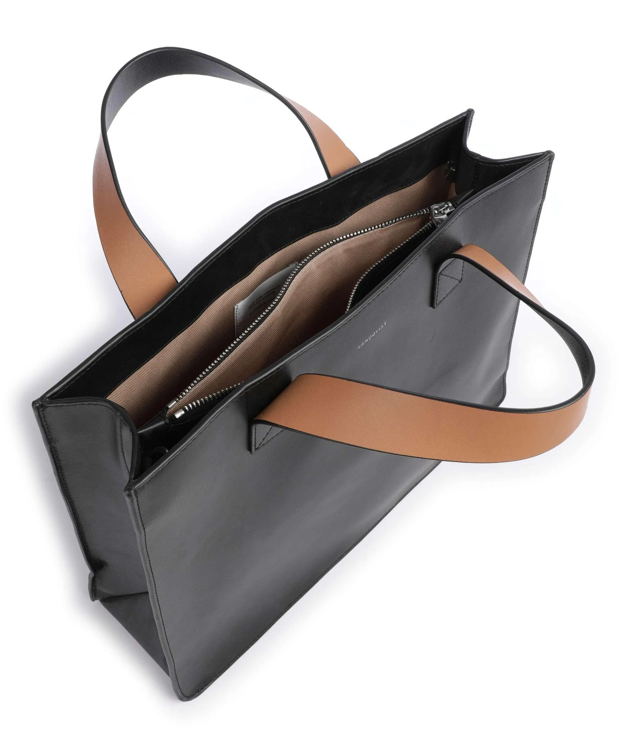  Sandqvist Leather Classics Edie Borsa a mano pelle a grana fine nero  