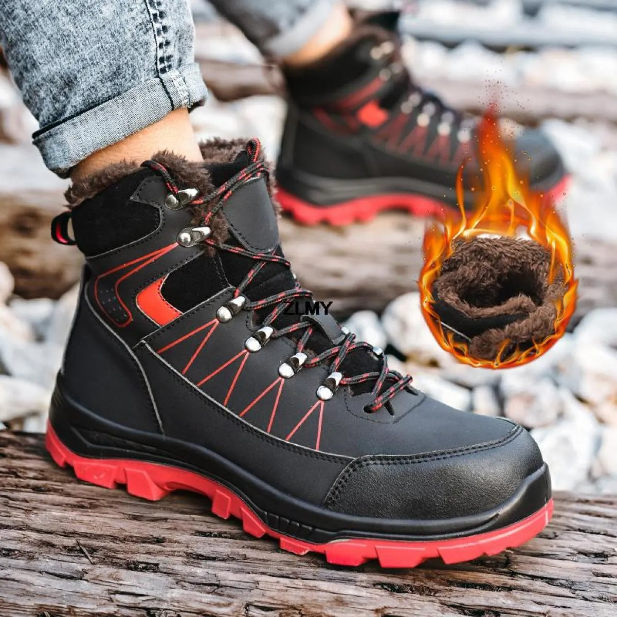 Scarpe antinfortunistiche moda uomo Stivali da lavoro con punta in acciaio Stivali da lavoro Stivali da uomo con metatarso con p