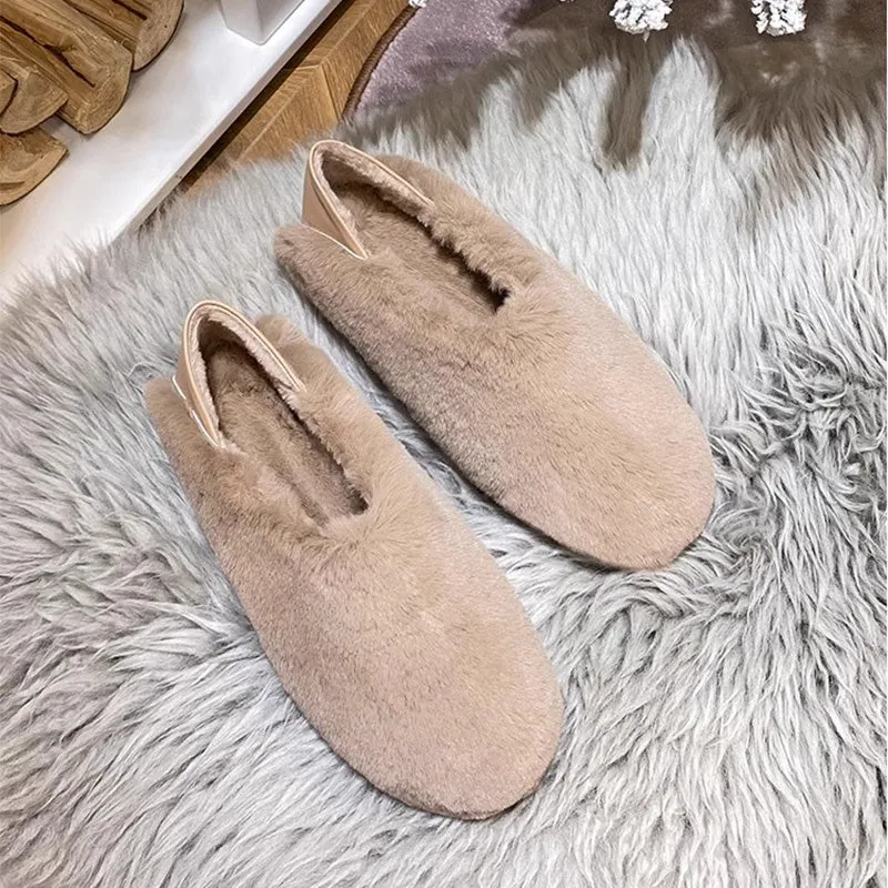 Scarpe da donna morbide e casual in pelliccia