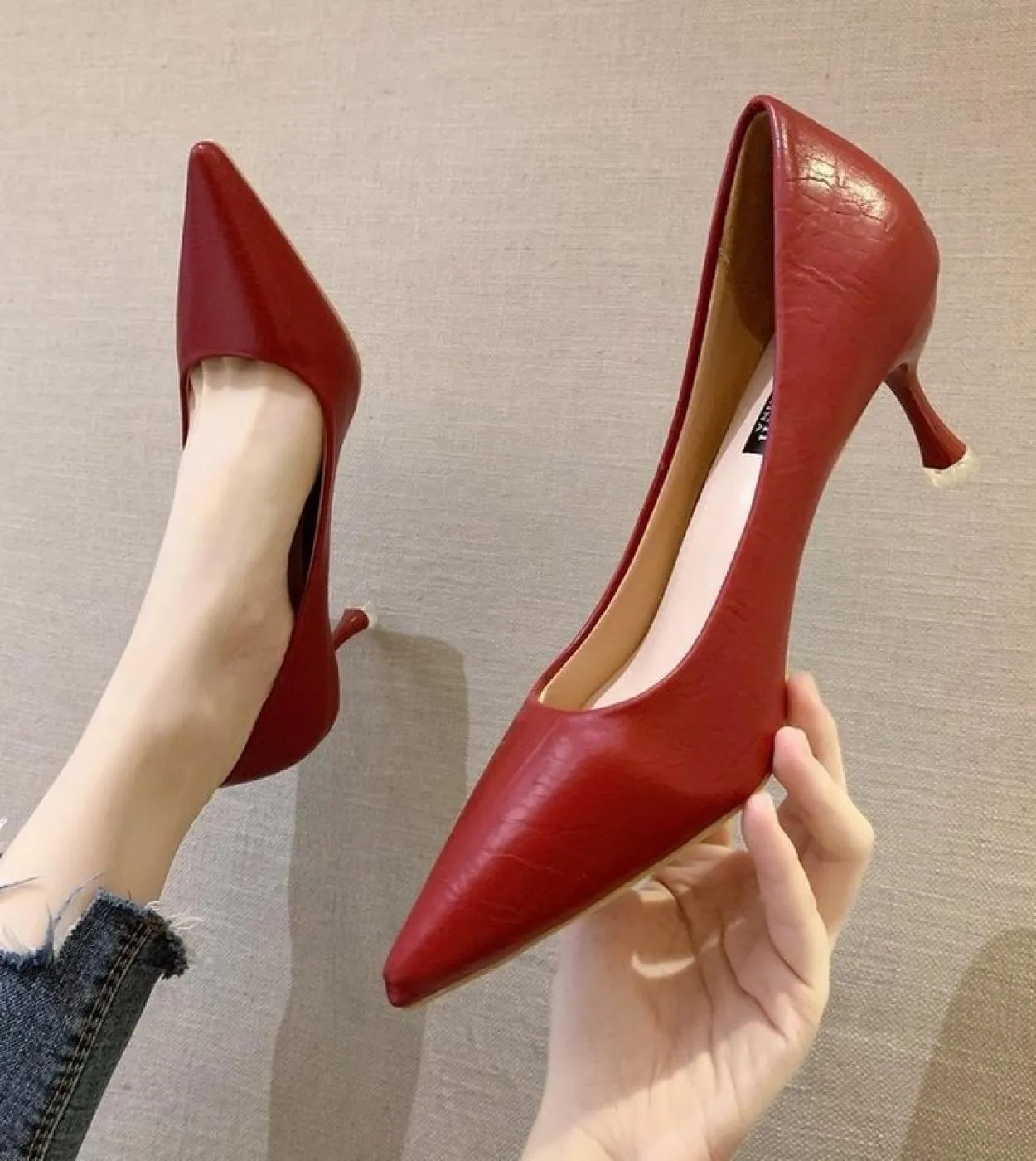 Scarpe da donna tacchi alti 2022 nuovo stile punta quadrata bocca bassa stiletto scarpe singole pompe da donna