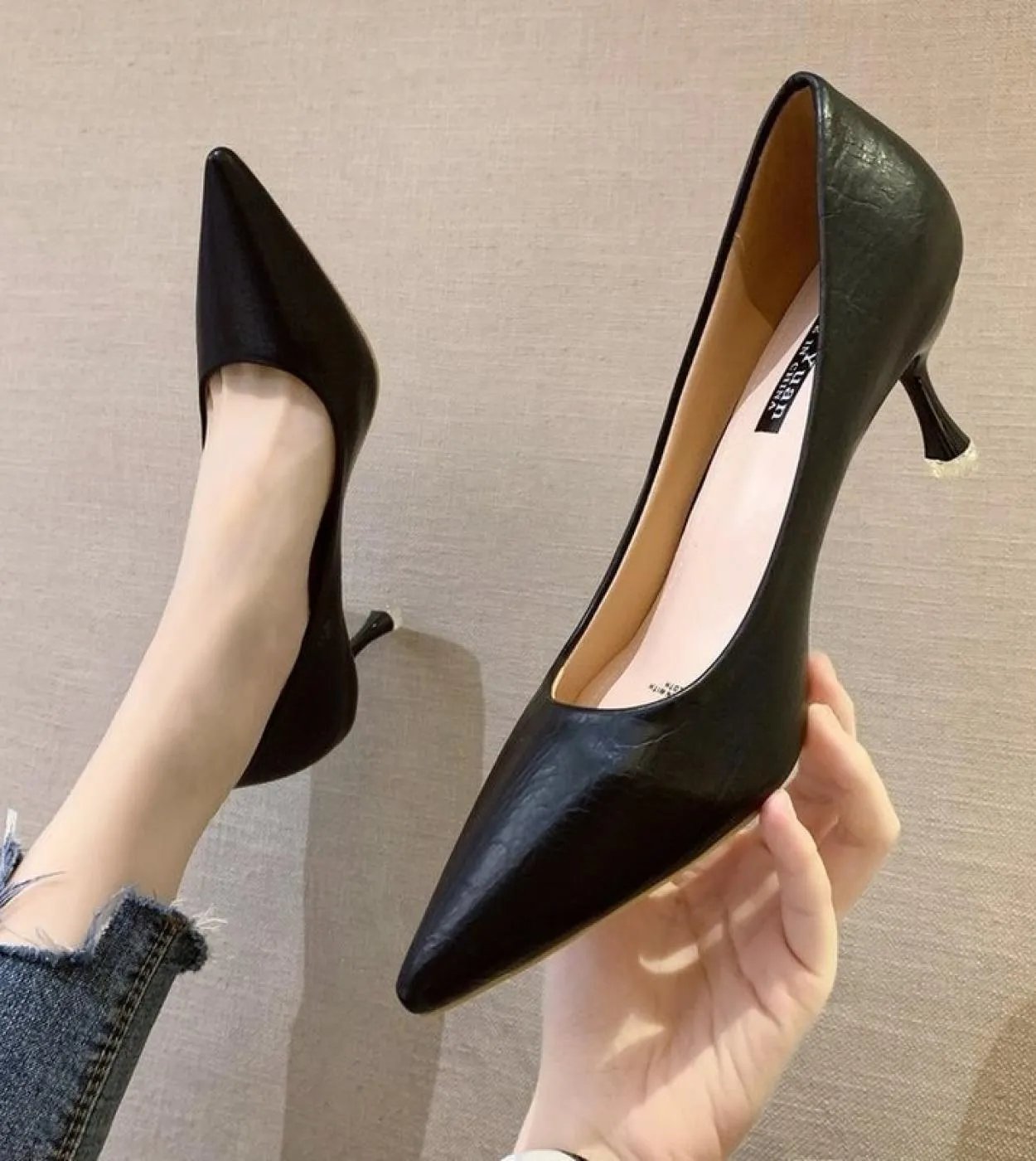 Scarpe da donna tacchi alti 2022 nuovo stile punta quadrata bocca bassa stiletto scarpe singole pompe da donna