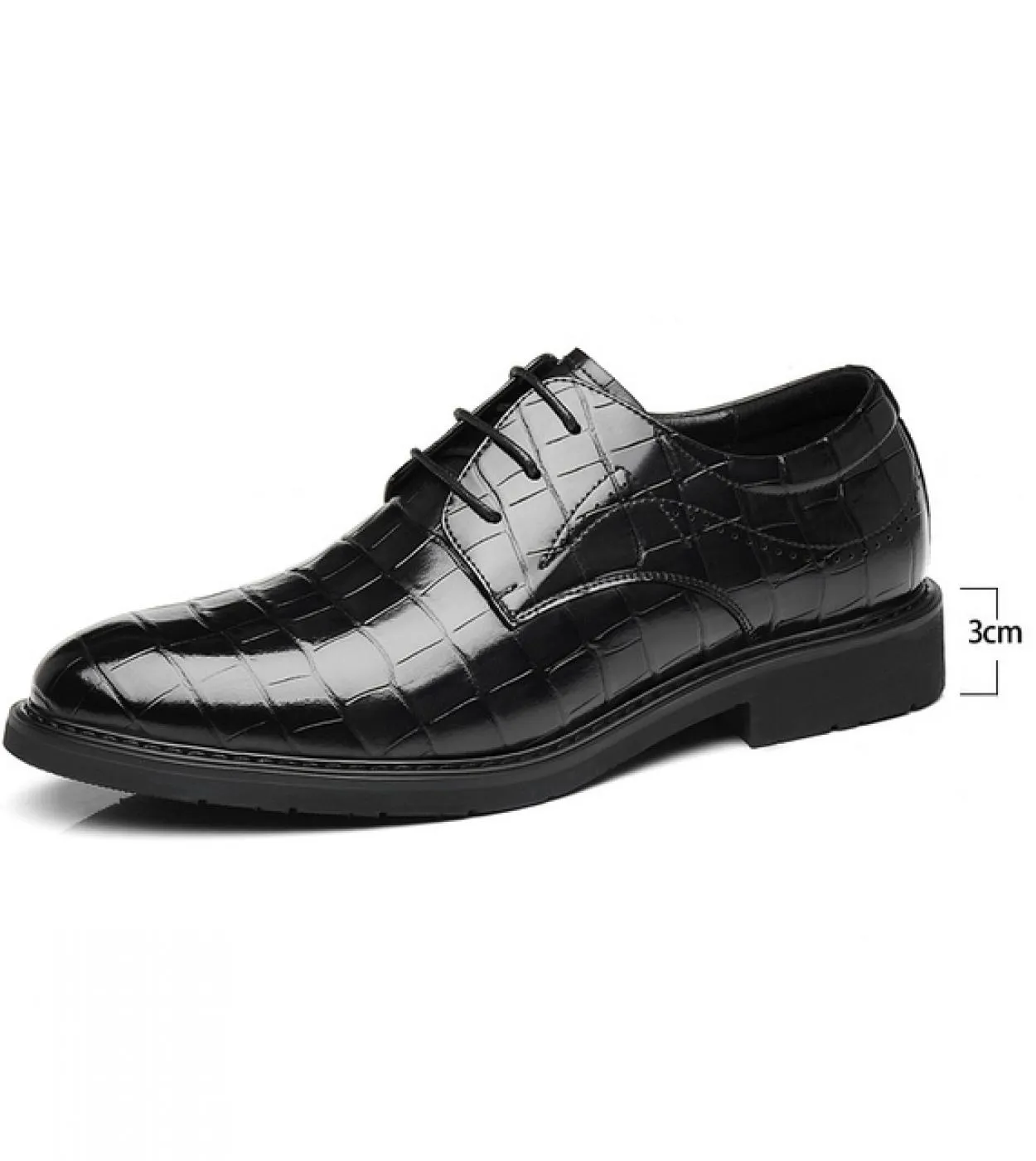 Scarpe da uomo in pelle da uomo con tacco alto da 8 cm Scarpe da sposa da uomo con tacco alto da 6 cm