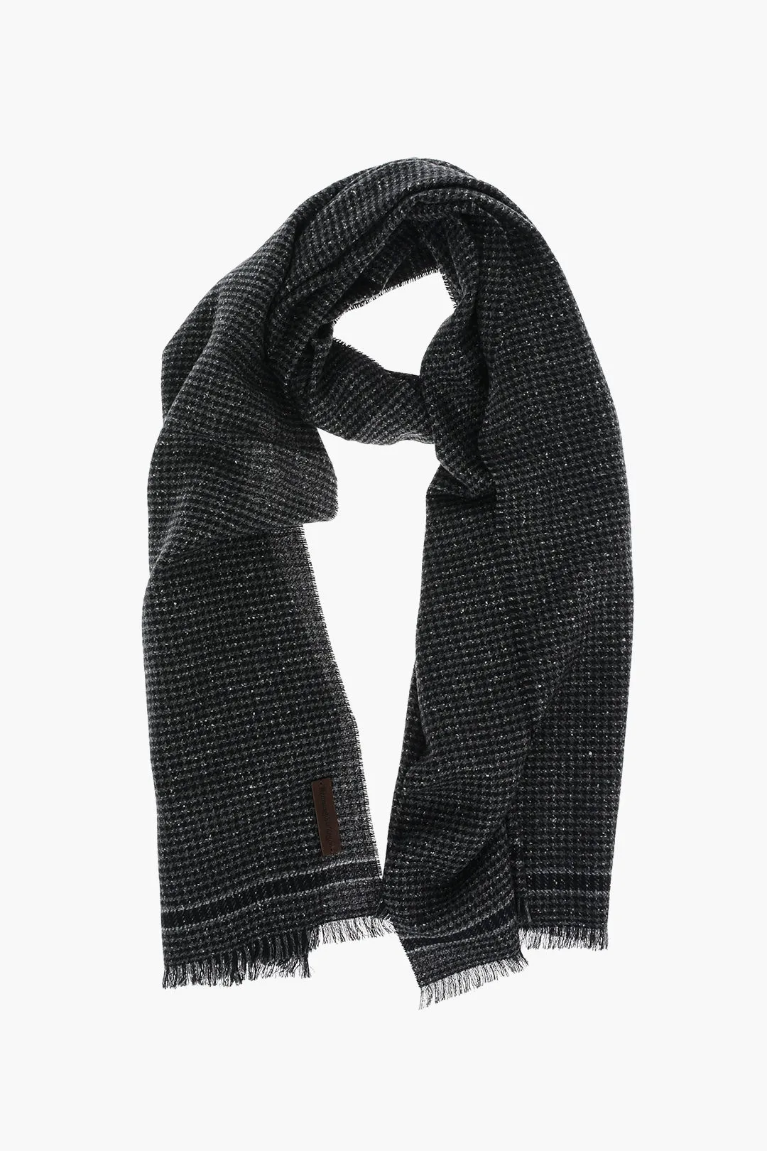 Sciarpa Pied De Poule con Frange