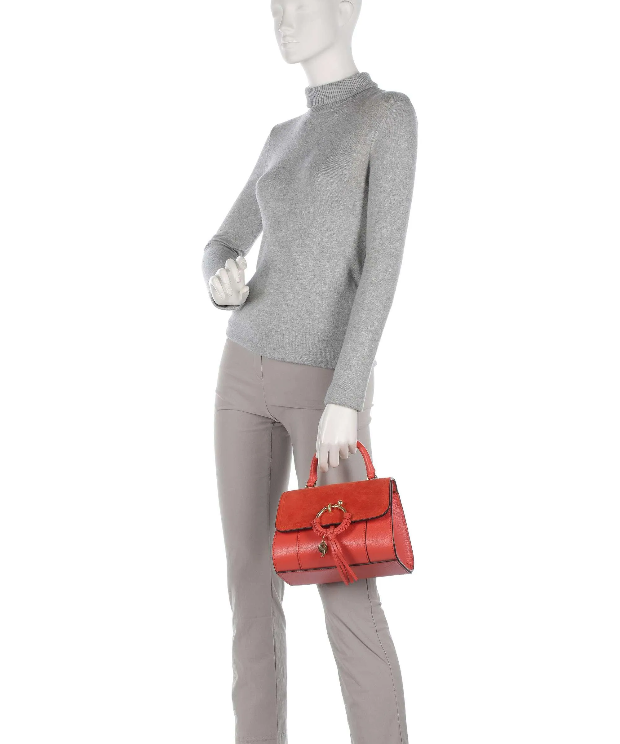  See by Chloé Joan Borsa a mano pelle di vacchetta finemente grana, pelle bovina ruvida arancio  
