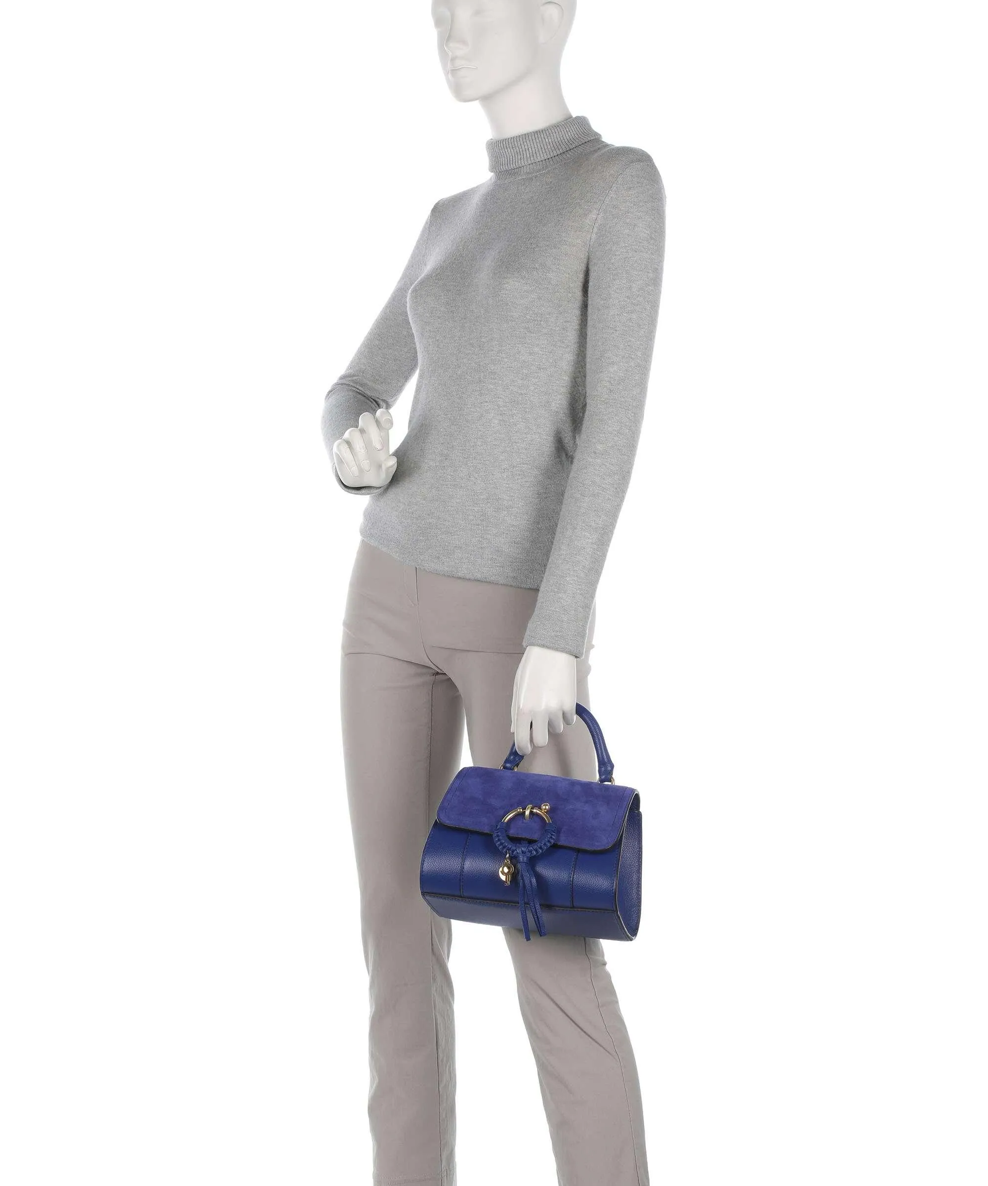  See by Chloé Joan Borsa a mano pelle di vacchetta finemente grana, pelle bovina ruvida blu  