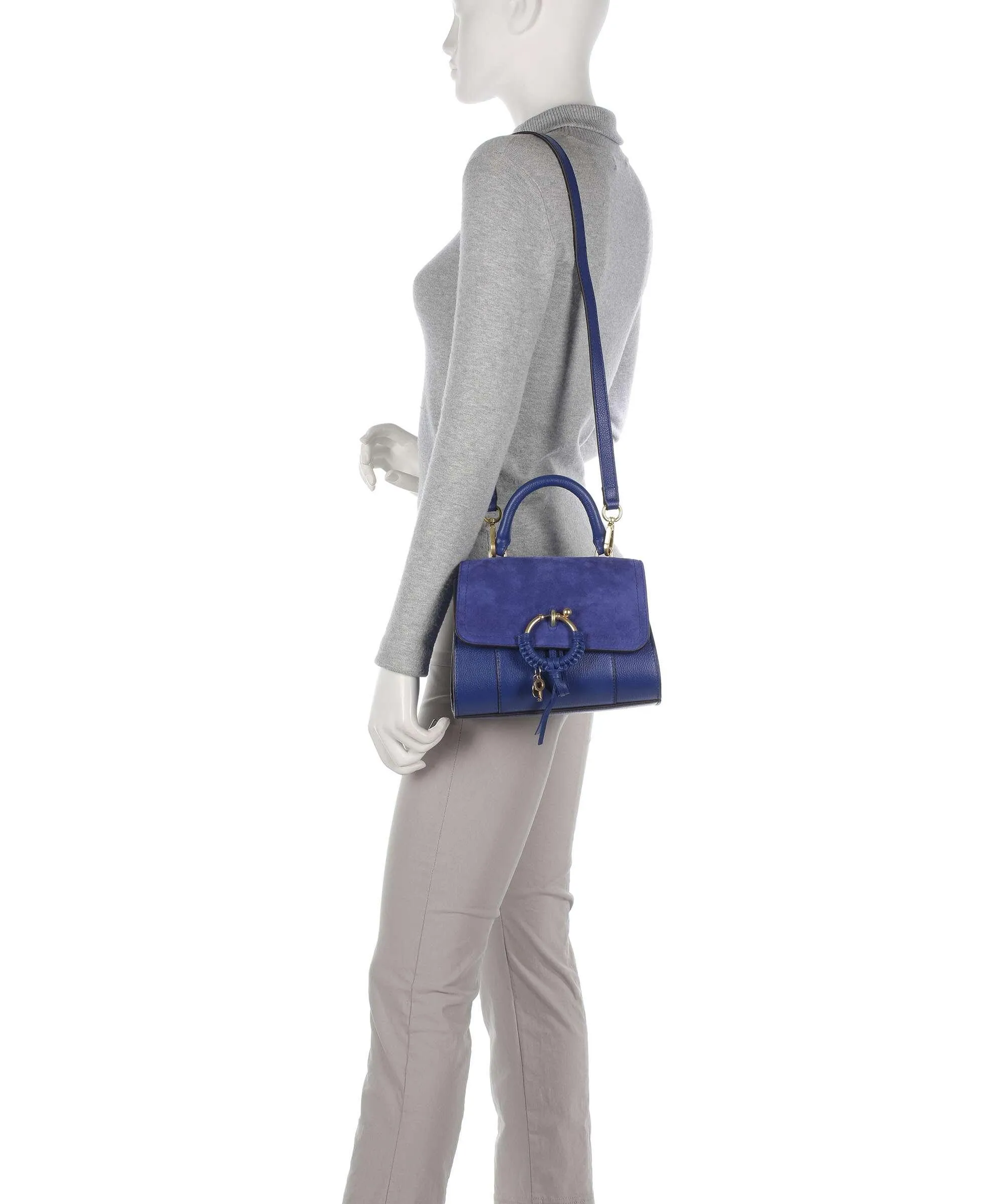  See by Chloé Joan Borsa a mano pelle di vacchetta finemente grana, pelle bovina ruvida blu  