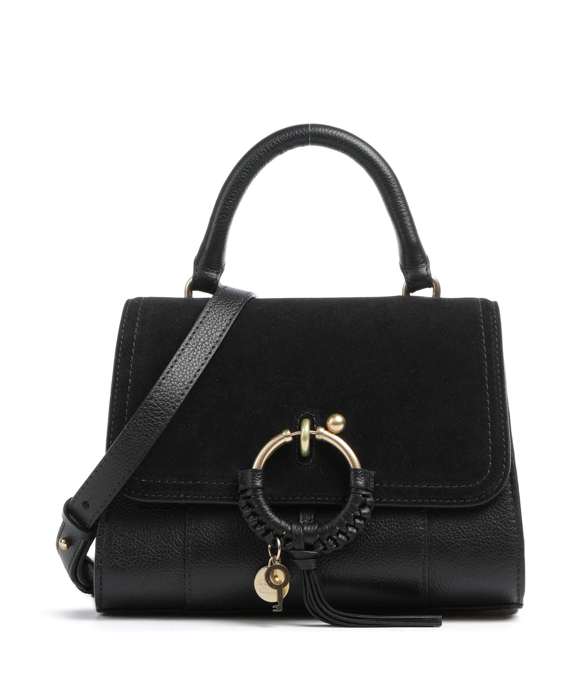  See by Chloé Joan Borsa a mano pelle di vacchetta finemente grana, pelle bovina ruvida nero  
