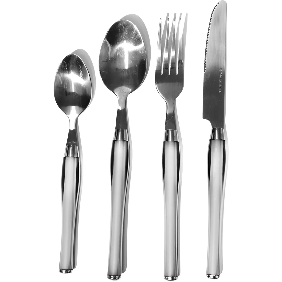 Servizio posate 24 pezzi bianco in acciaio inox