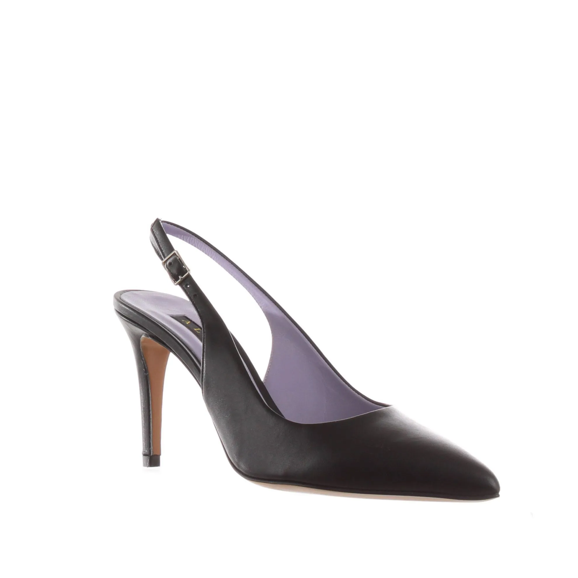 Slingback a punta in pelle