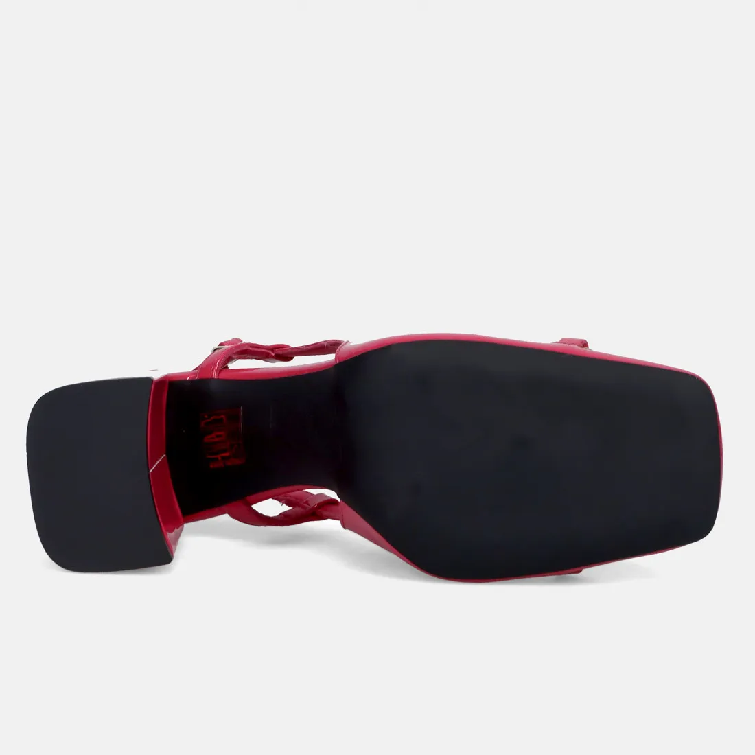 Slingback Love Moschino fucsia in vernice con tacco alto e punta quadra