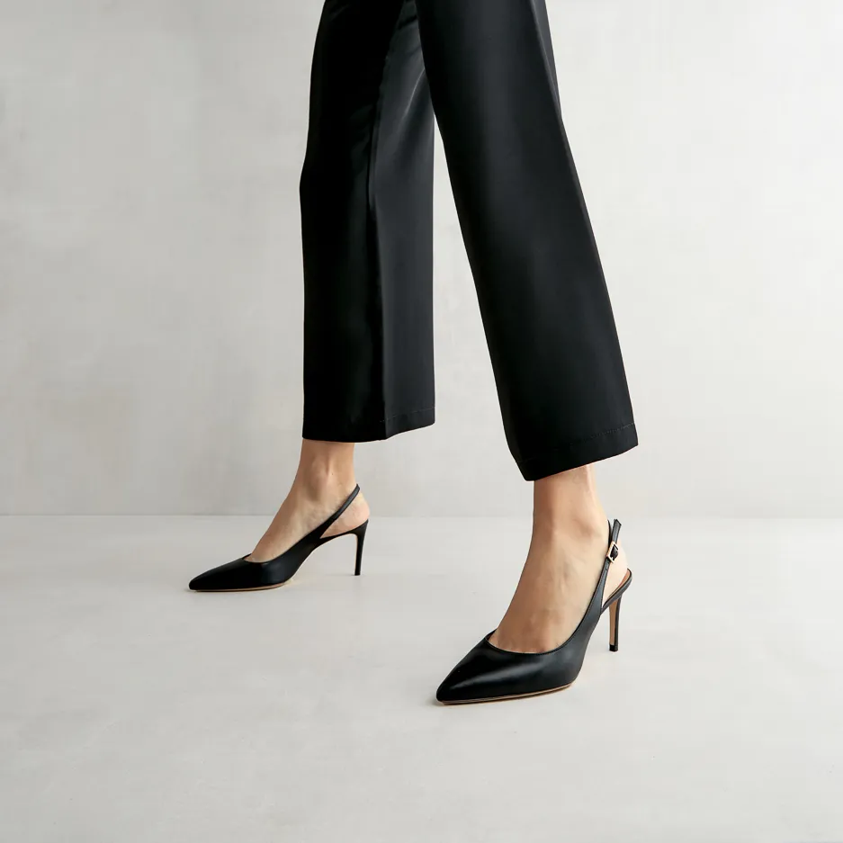 Slingback Nera a Punta