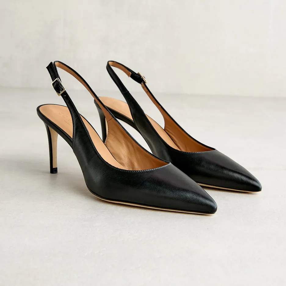 Slingback Nera a Punta