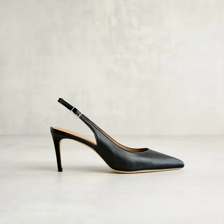 Slingback Nera a Punta