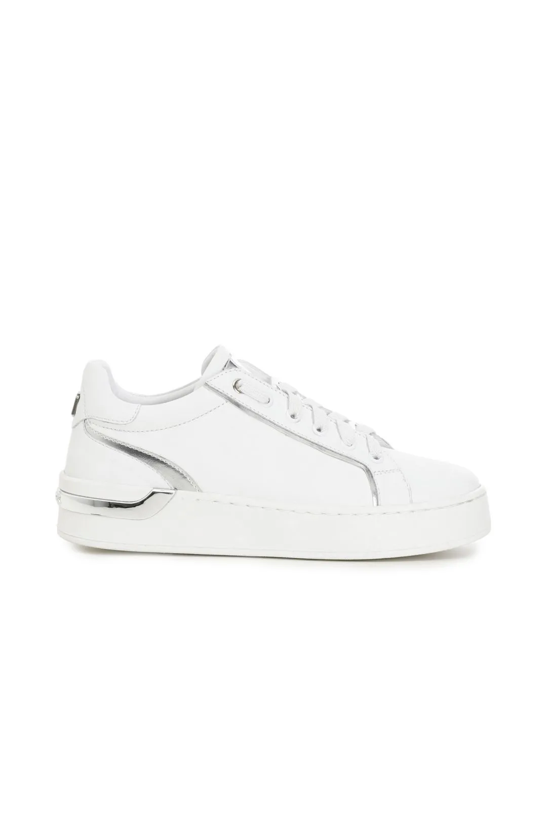 sneakers in pelle animalier con catena decorativa
