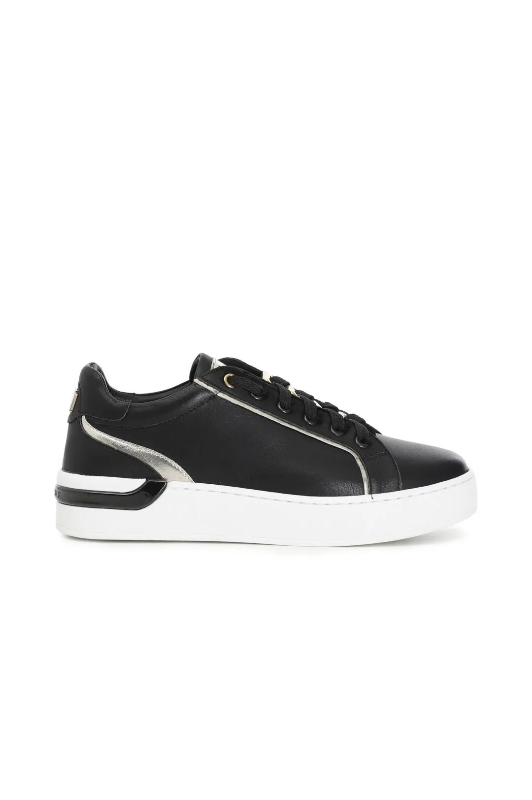 sneakers in pelle animalier con catena decorativa