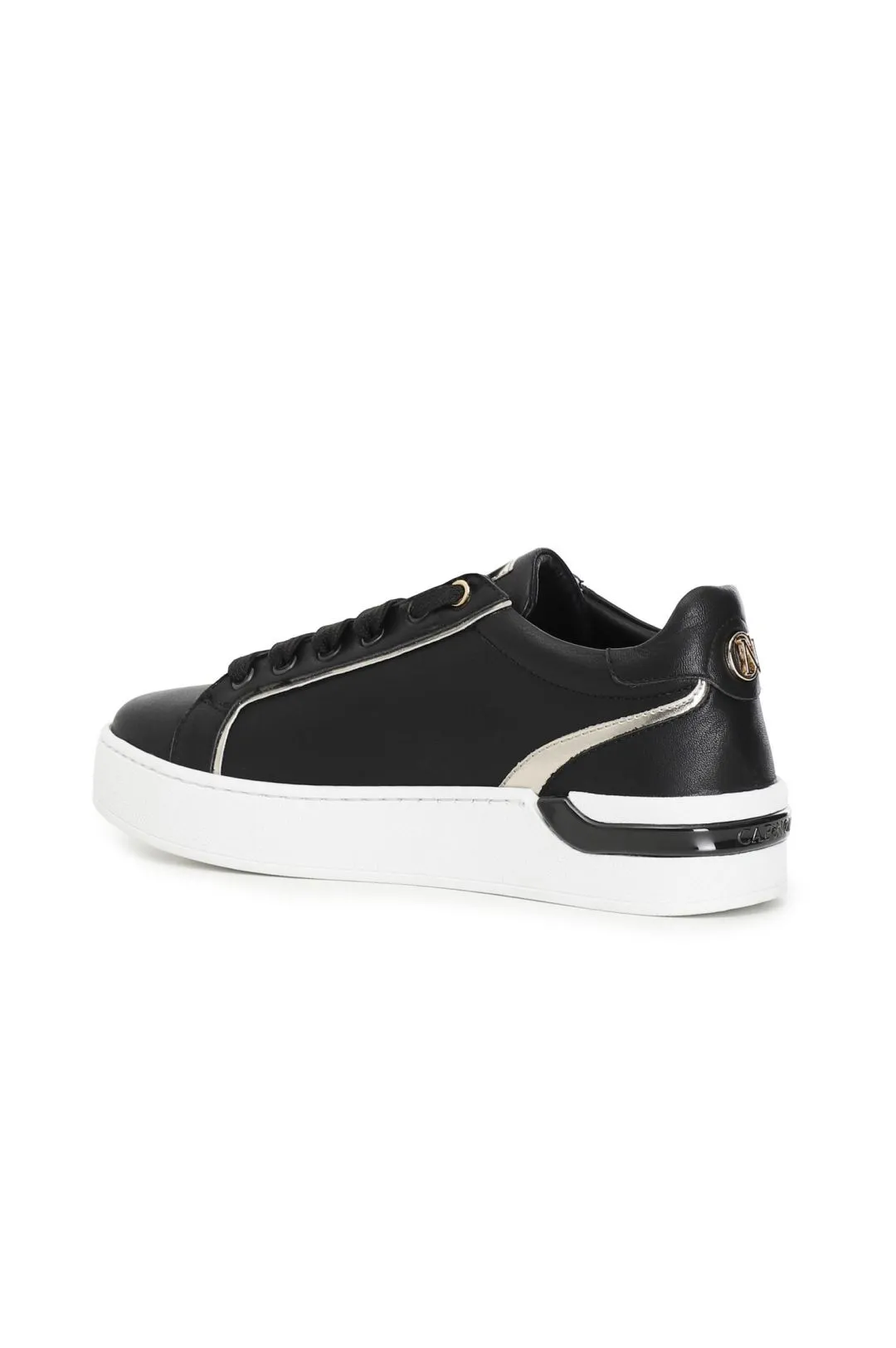 sneakers in pelle animalier con catena decorativa