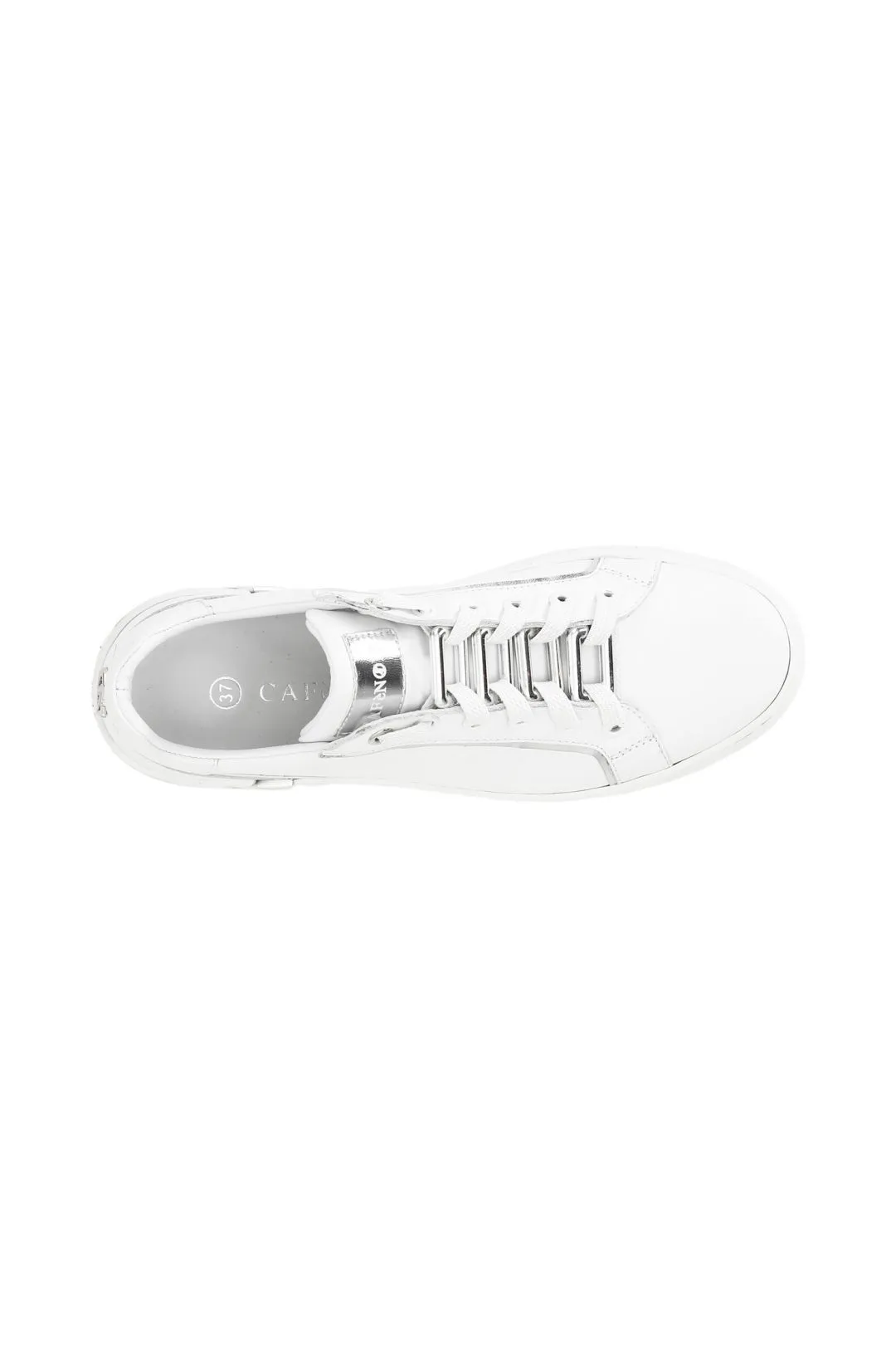 sneakers in pelle animalier con catena decorativa