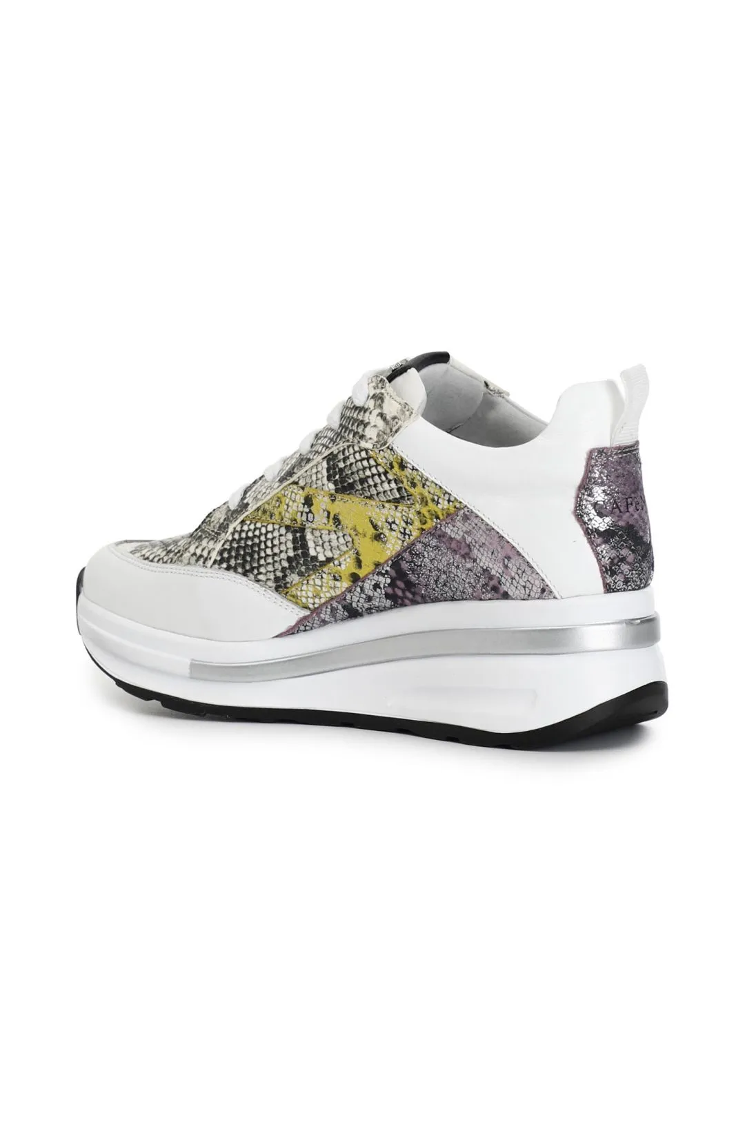 sneakers in pelle patchwork multi bianco