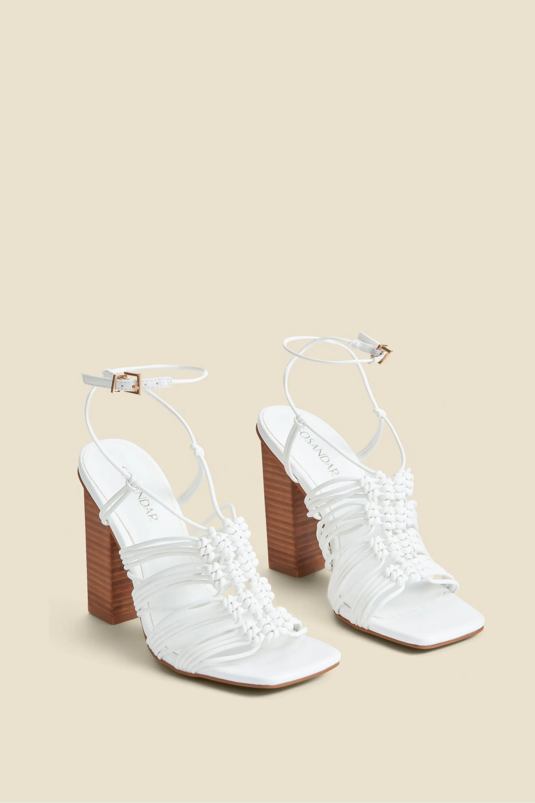 Sosandar - Sandali con tacco largo e punta quadrata stile gladiatore