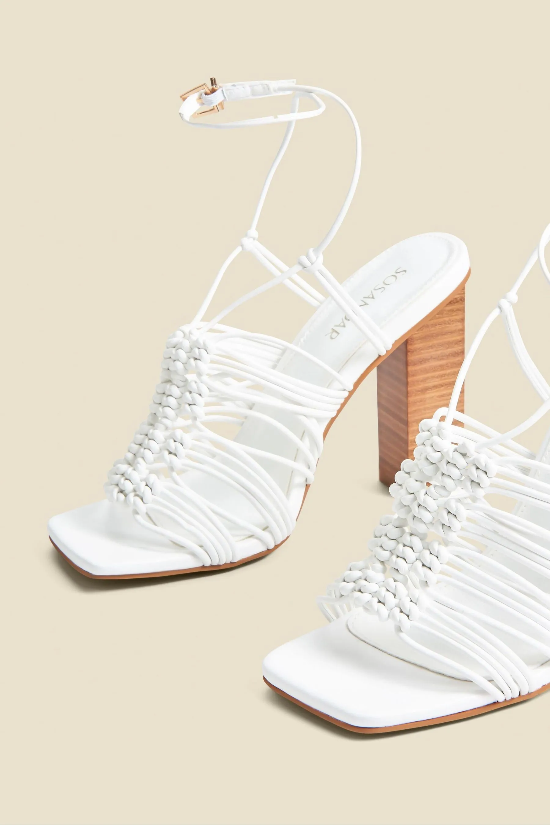 Sosandar - Sandali con tacco largo e punta quadrata stile gladiatore