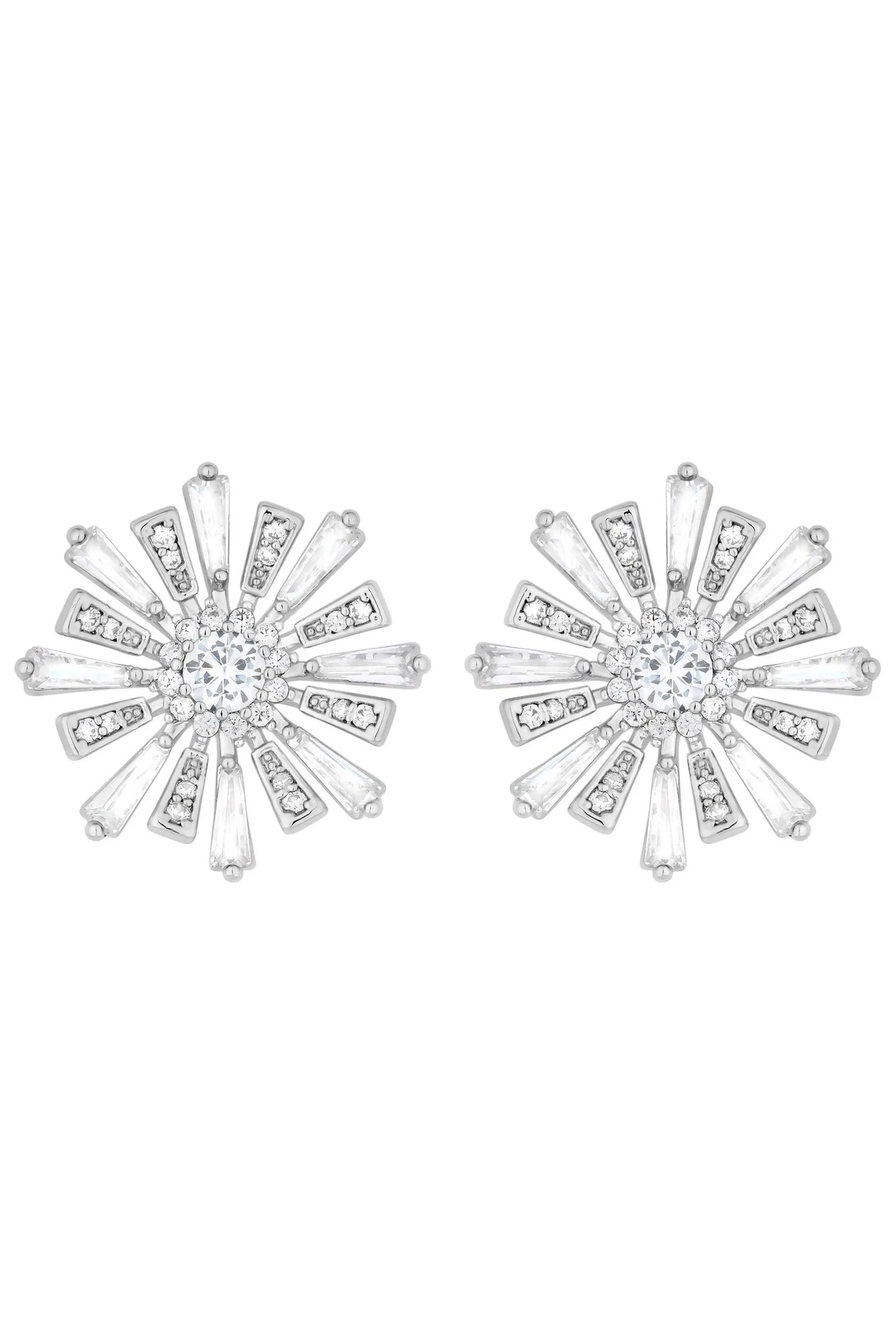 Starburst - Orecchini a bottone Jon Richard tono baguette
