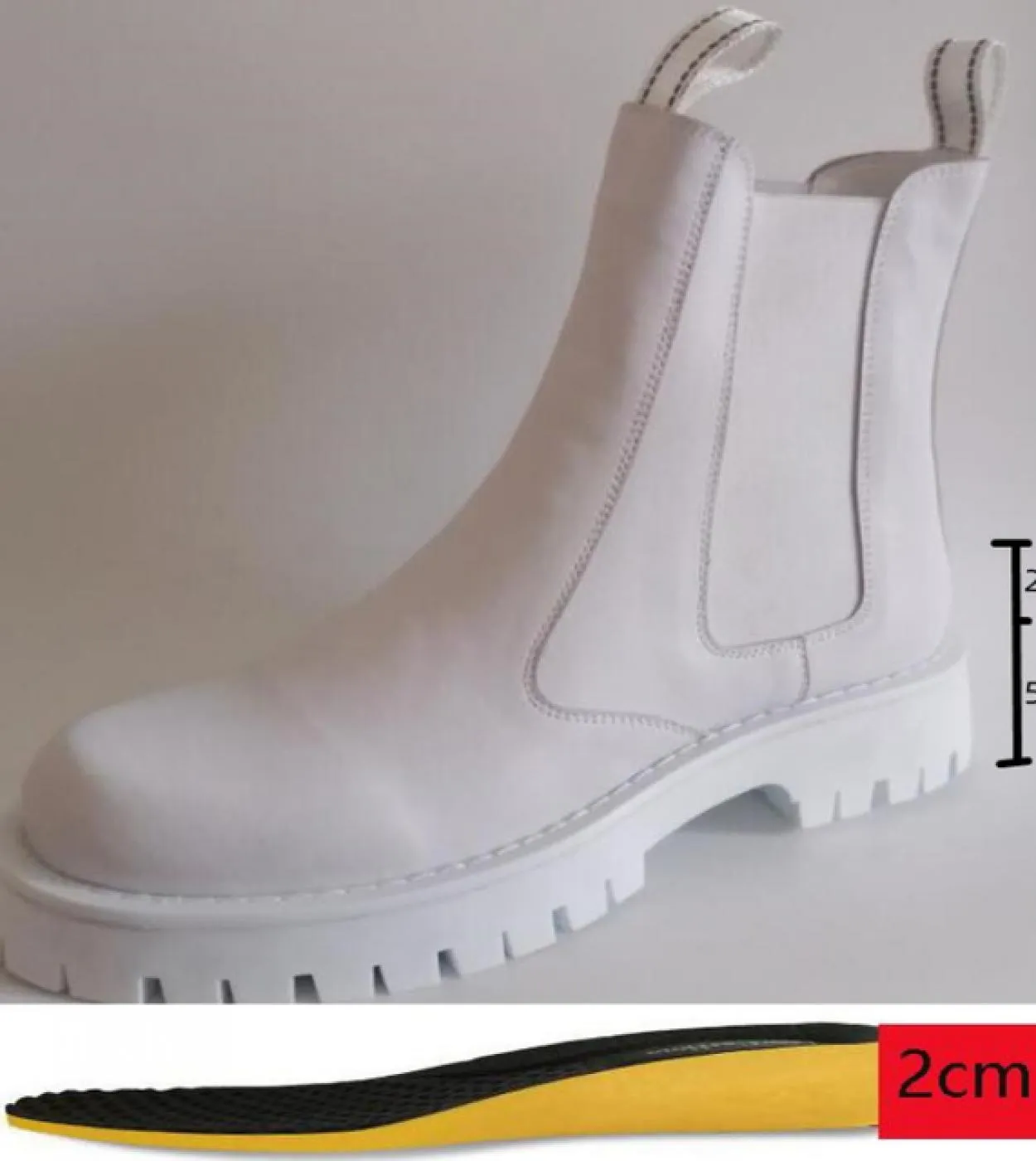 Stivali firmati da uomo con piattaforma di stivali da uomo bianchi Slip On Man Chunky Shoes