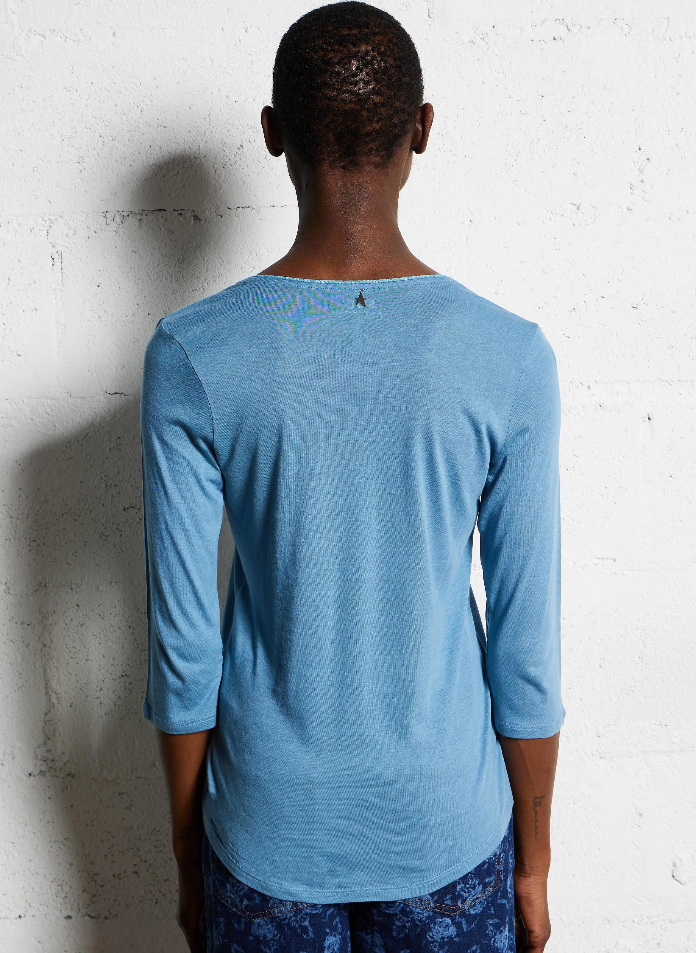  SUD EXPRESS   TASSIANE - Maglietta diritta maniche 3/4 | Blu