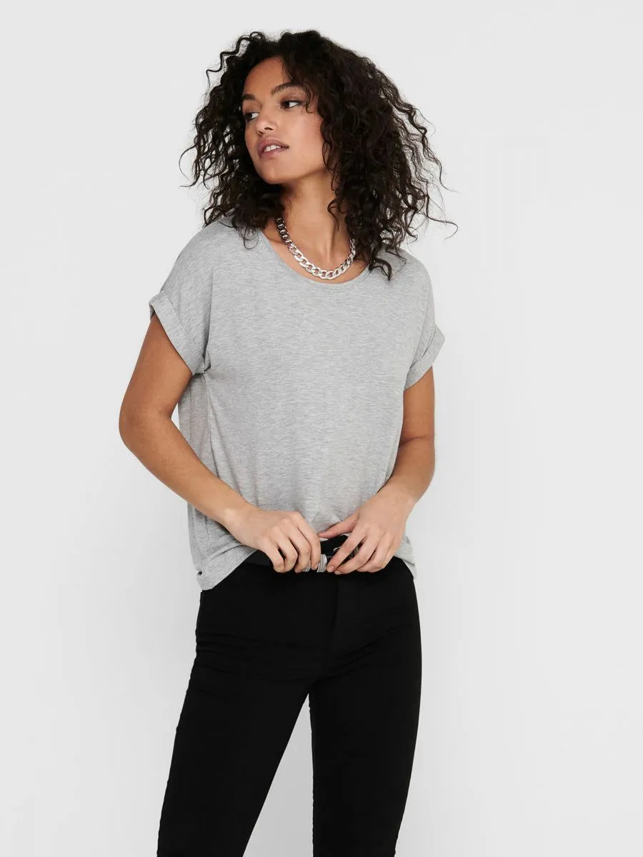 T-SHIRT Donna ONLY 15106662 MONSTER LIGHT GREY MELANGE