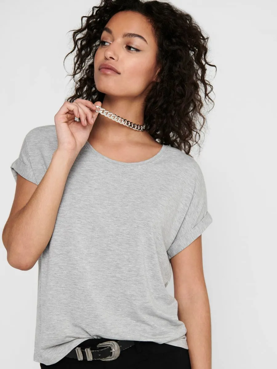 T-SHIRT Donna ONLY 15106662 MONSTER LIGHT GREY MELANGE