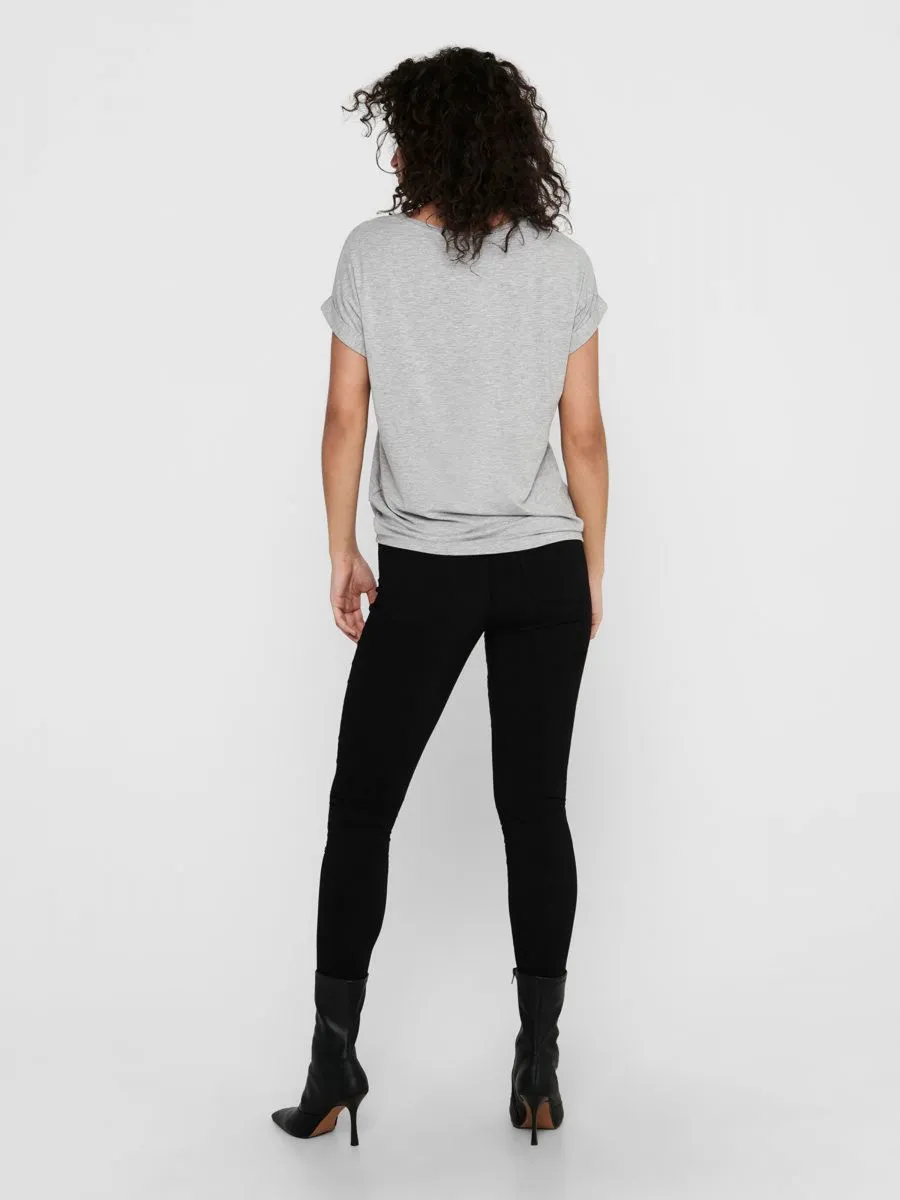 T-SHIRT Donna ONLY 15106662 MONSTER LIGHT GREY MELANGE