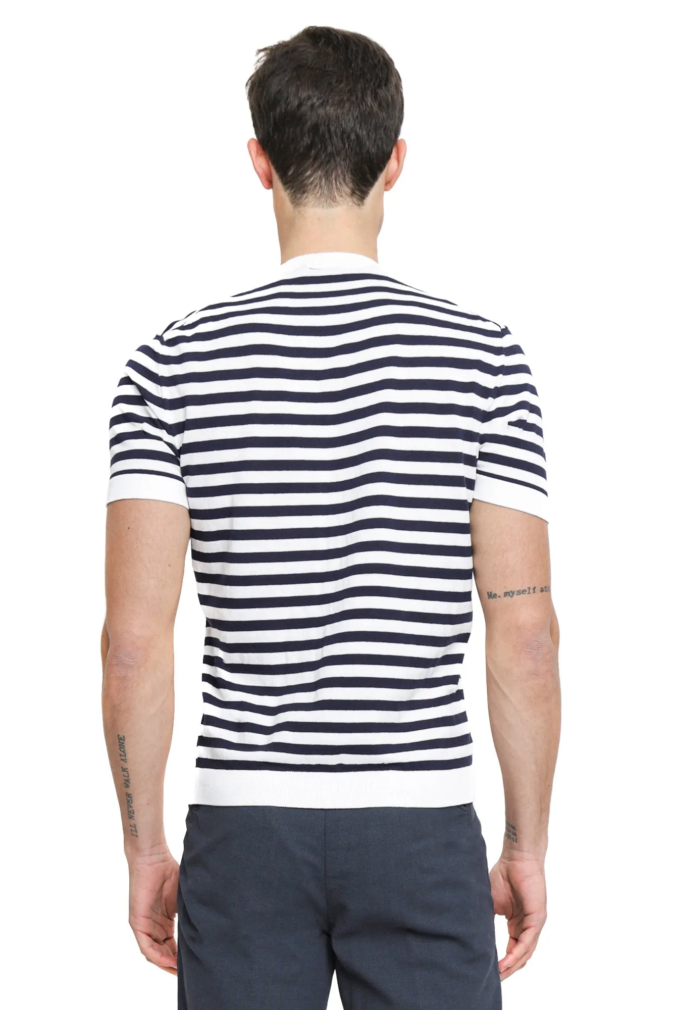 T-shirt tricot in cotone a righe
