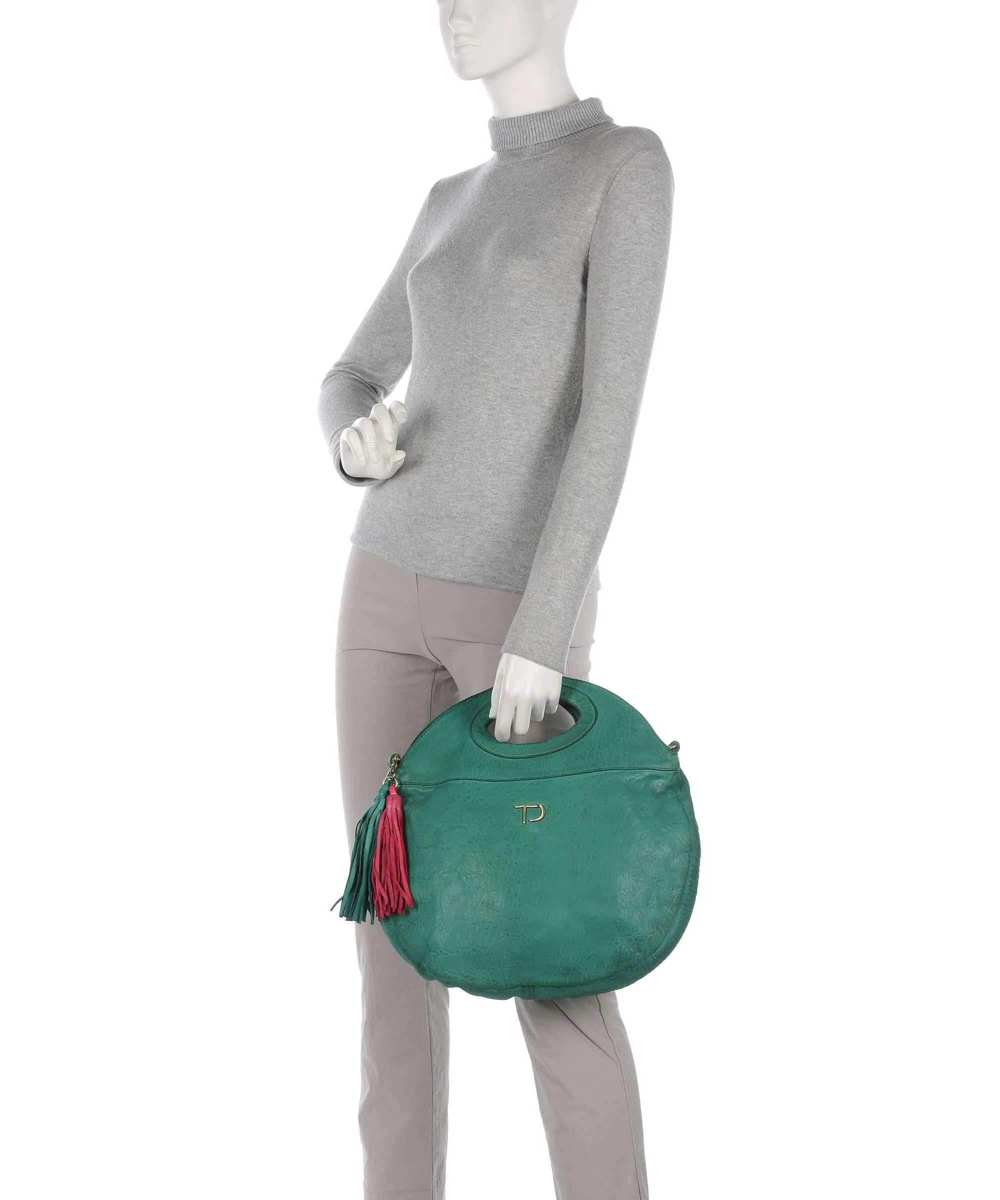  Taschendieb Wien Hedwigstrasse 3 Borsa a mano pelle di pecora verde scuro  