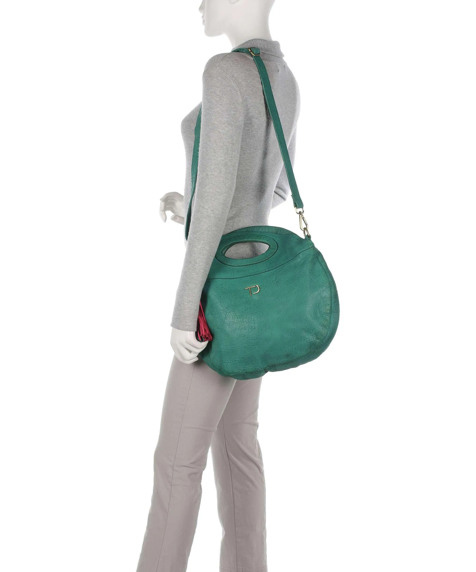  Taschendieb Wien Hedwigstrasse 3 Borsa a mano pelle di pecora verde scuro  